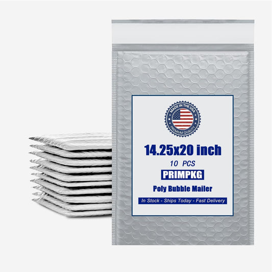 14.25in x 19in Bubble Mailer, Gray Poly Mailer, Padded Envelope, Shipping Envelope, Waterproof, Self-Sealing, For Small Business, Shipping, Mailing, Boutique Packaging(10PCS)