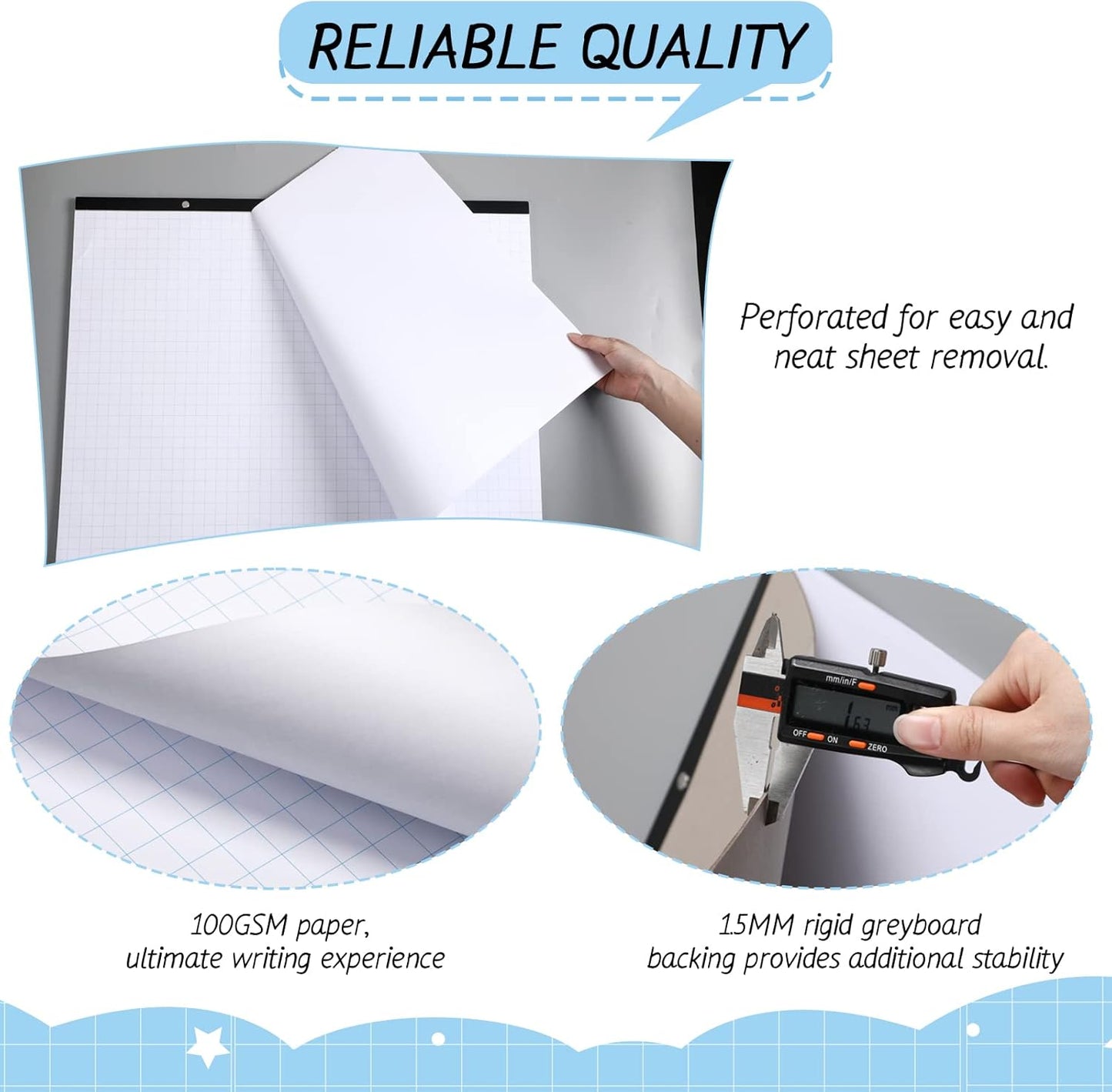 Fainne Large Engineering Graph Paper Pad 22''x17'' Landscape 4" x 4"Grid Pad Giant Drafting Sketching Graph Paper for Engineer Architect Designer Mathematician Draftsman(White and Blue)