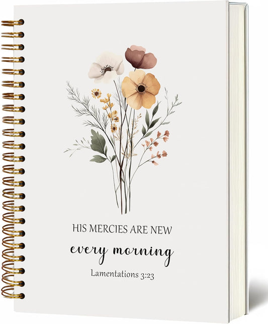 YOU FOUND ME Bible Journal, A5 SpiralChristian Journal with Floral Notebook, HIS MERCIES ARE NEW EVERY MORNING, Bible Verse Gifts for Women Birthday Christmas, Sunday School, Office Supplies
