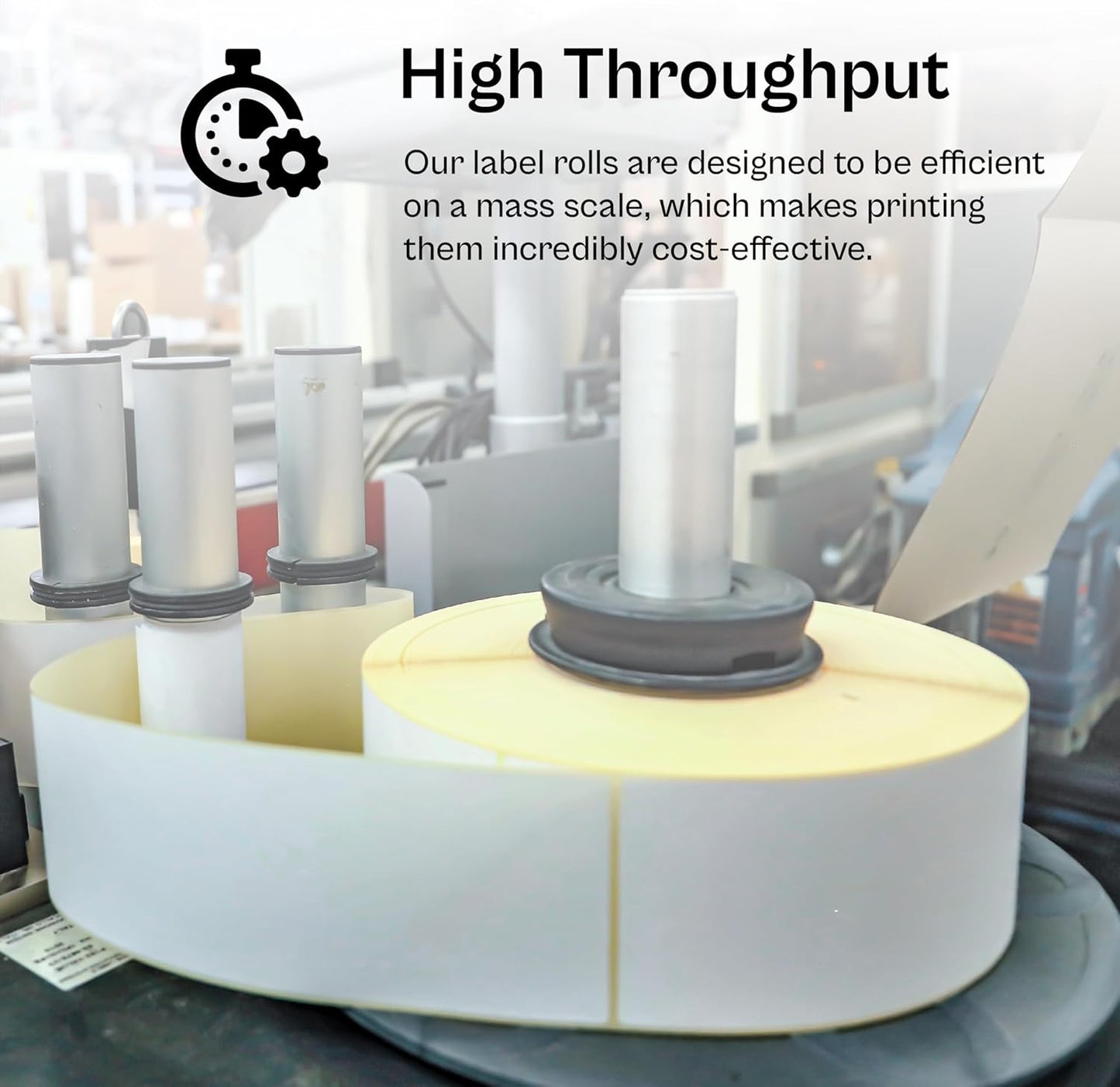 PSBM Thermal Transfer Labels, 4x3 Inch, 4 Rolls, 1960 Labels/Roll, 3 Inch Core, Perforated, Must Have Thermal Ribbon (Not Included)