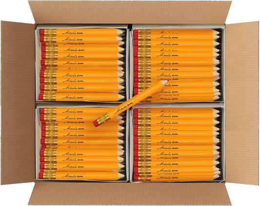 Mini Golf Pencils With Erasers - 384 Count - Classic Pre-Sharpened #2 HB American Pew Pencils Standard Hex Shaped Bulk Pack