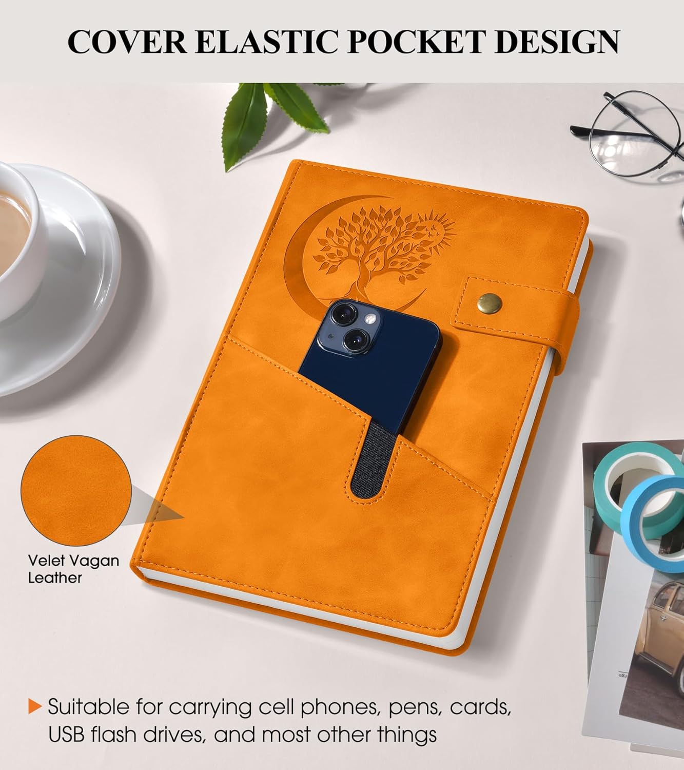 365 Page Thick Lined Journal Notebook for Men Women, A5 Leather Journals for Writing, Hardcover Notebooks for Work, School, Note Taking,Travel, Business,Personal Diary, College Ruled 5.9" x 8.4"