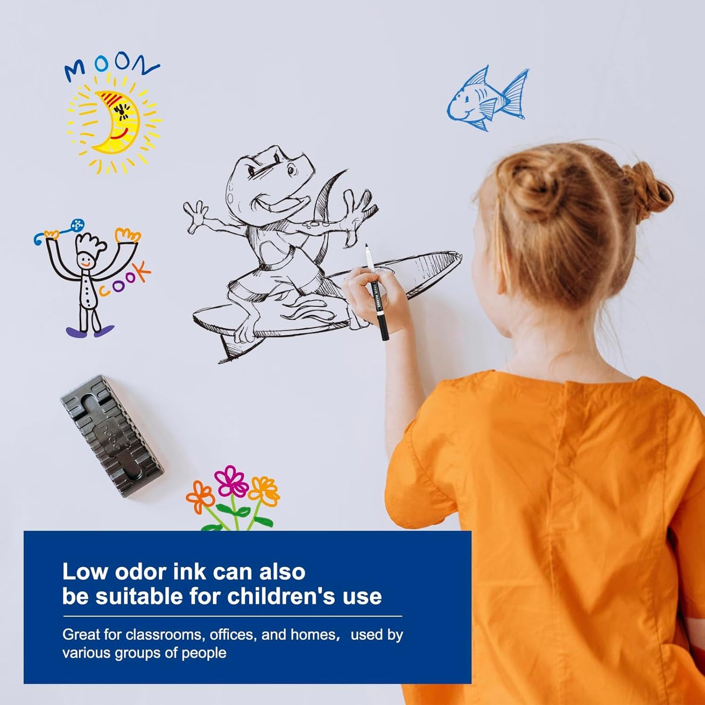 Comix Low Odor Dry Erase Markers, Fine Tip Whiteboard Markers, 36 Bulk 12 Assorted Colors Markers for Kids Teachers Office & School Supplies