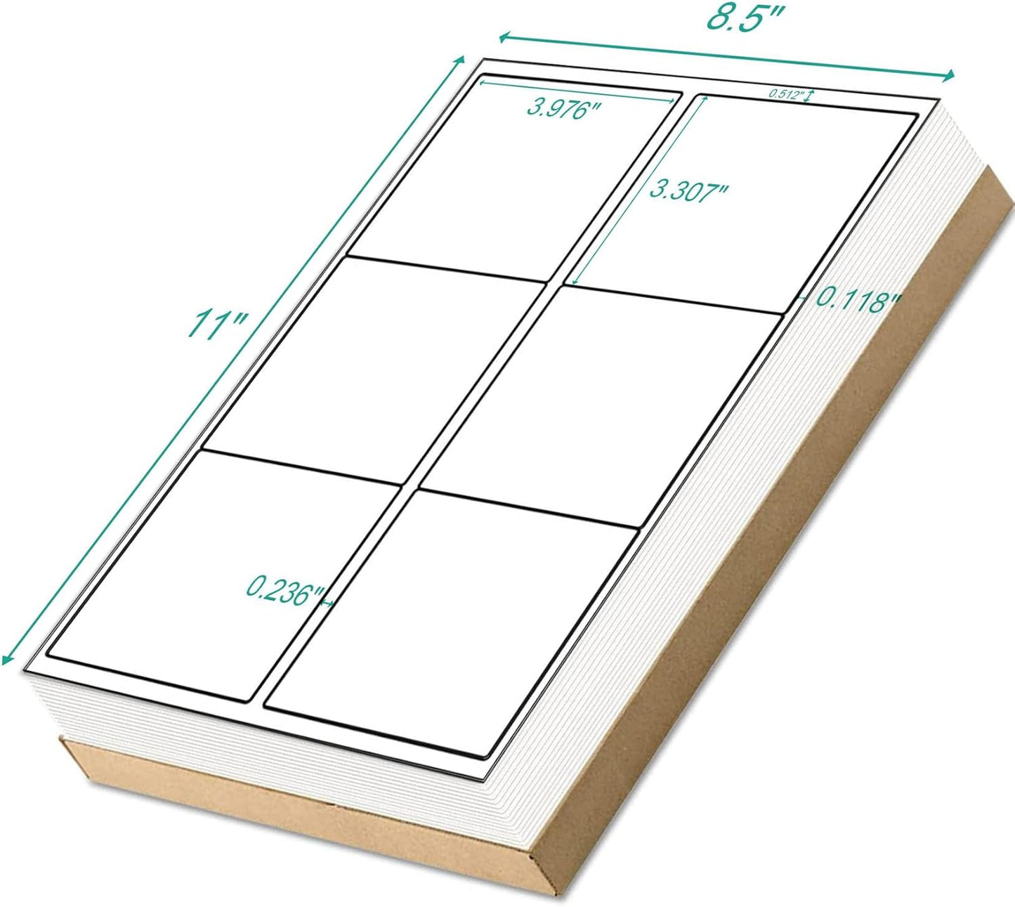 White Sticker FBA Labels – 4" x 3.33" – Laser/Inkjet Compatible – (6 Label/Sheet), 1000 Sheets - 6000 Total Adhesive Labels