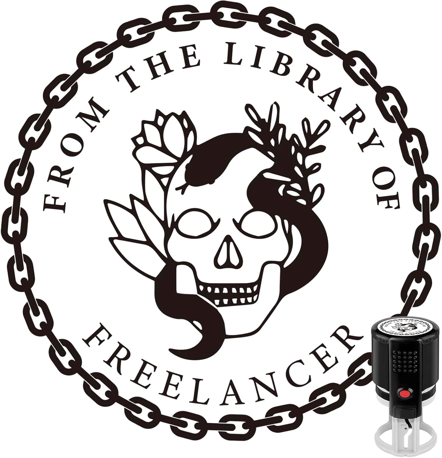 Custom Ink Stamp | Personalized Self Inking Stamp Gifts for Book Lovers, Readers, Teachers | 5 Ink Colors (Design-03)