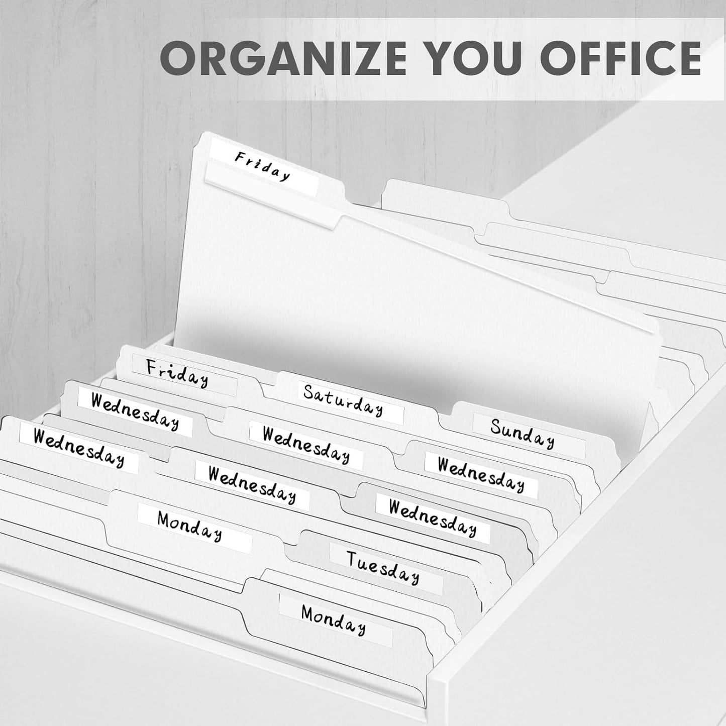 File Folder, PANDRI 120 Pack File Folder, 1/3 Cut Tab, Letter Size, Filing Folder for Office School Business, White