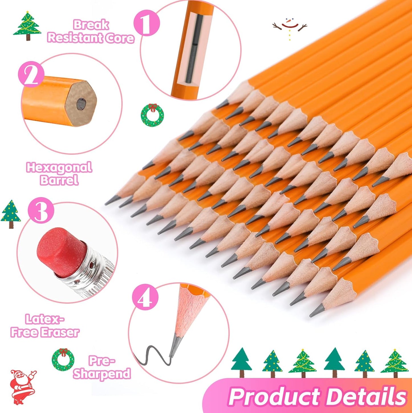 Back to School Supplies, 1200 Pack #2 HB Pencils Bulk, Pre-Sharpened No 2 HB Yellow Pencils with Erasers for Writing Drawing and Sketching,School Classroom Office Teacher Supplies for Kids and Adults