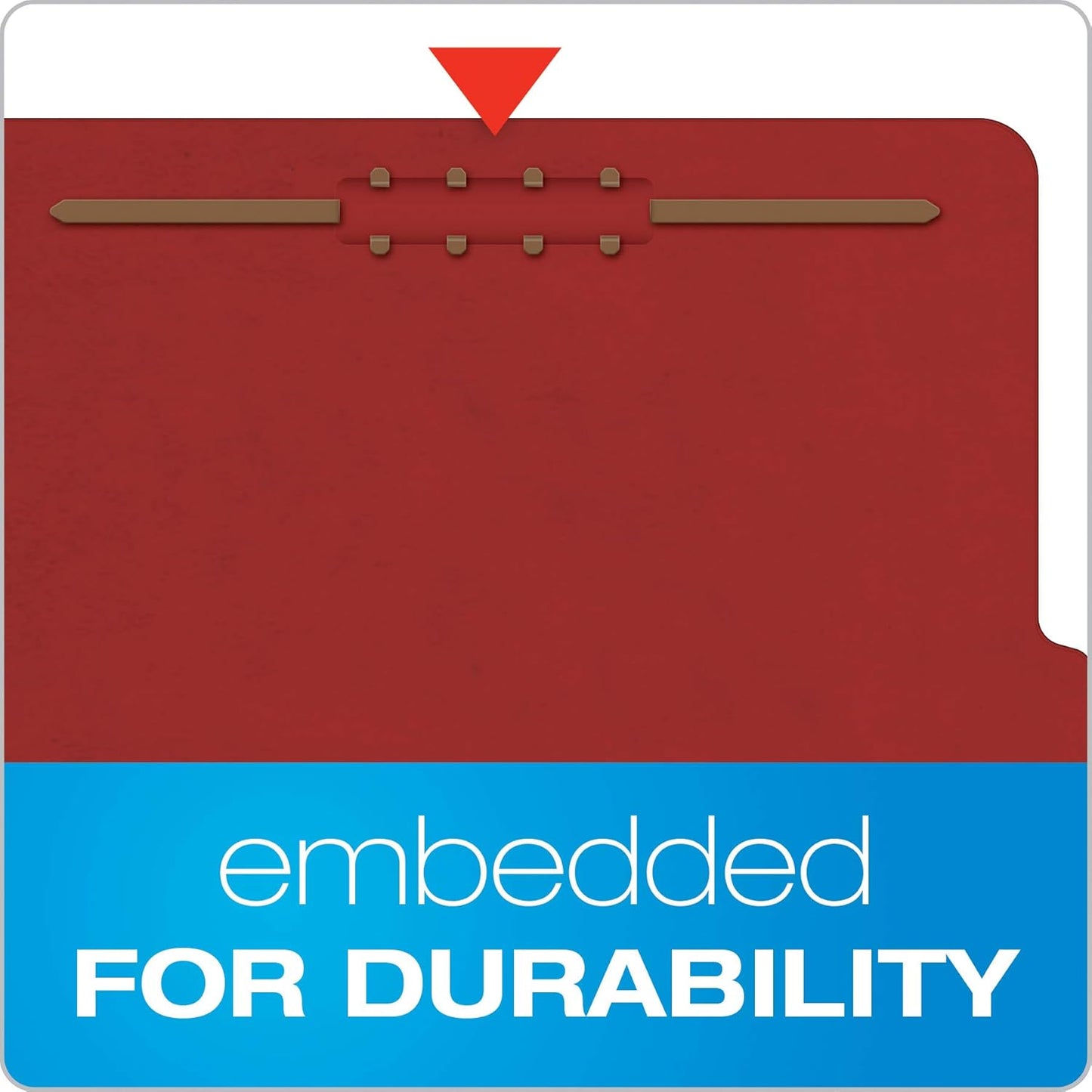 Pendaflex Recycled Classification File Folders, 2 Dividers, 2" Embedded Fasteners, 2/5 Tab Cut, Legal Size, Red, Box of 10 (29075R) | (Pack of 5)