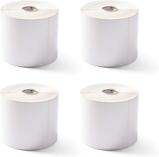 Zebra 4 x 6 in Thermal Transfer Polyester Labels Z-Ultimate 3000T Permanent Adhesive Shipping Labels 1 in Core 4 rolls 10031647SP