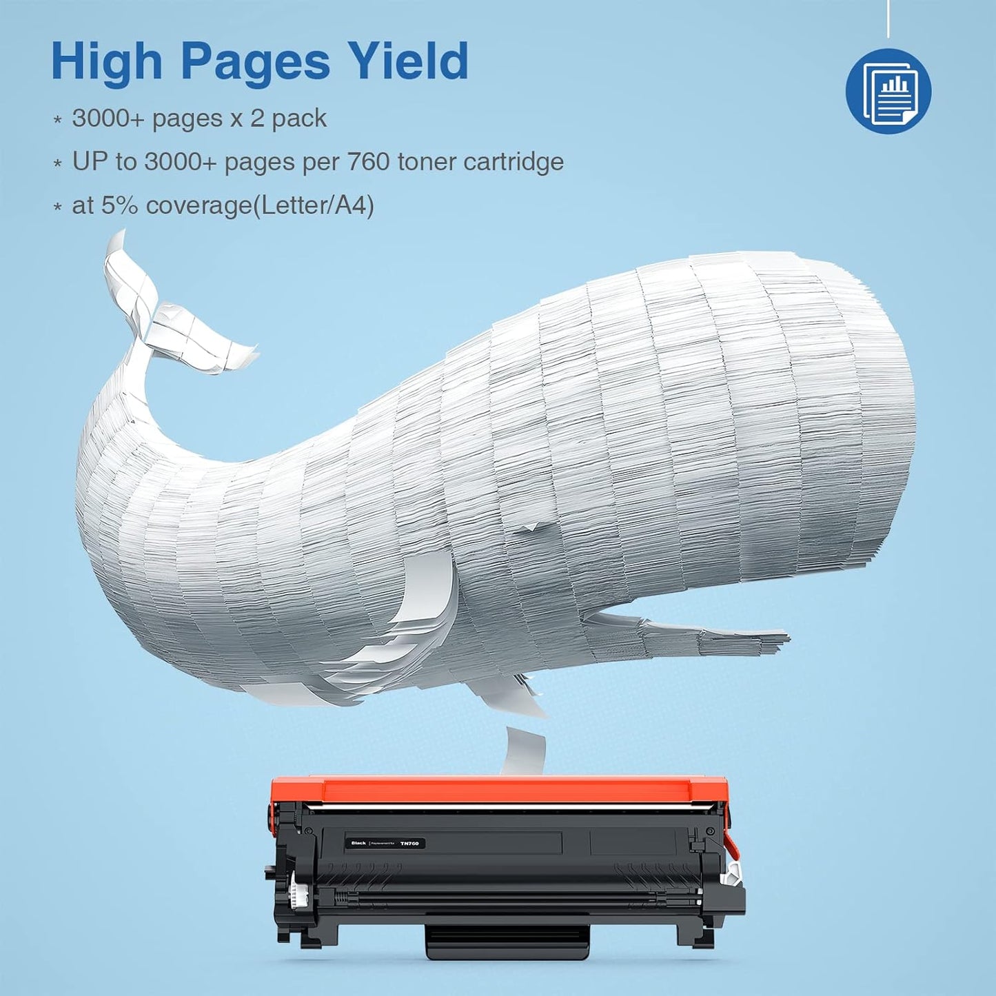 TOKYOINK TN760 Compatible Toner Cartridge Replacement for Brother TN760 TN-760 TN730 TN-730 for MFC-L2710DW MFC-L2750DW HL-L2370DW HL-L2395DW DCP-L2550DW HL-L2350DW Printer Toner Cartridges(2 Pack)