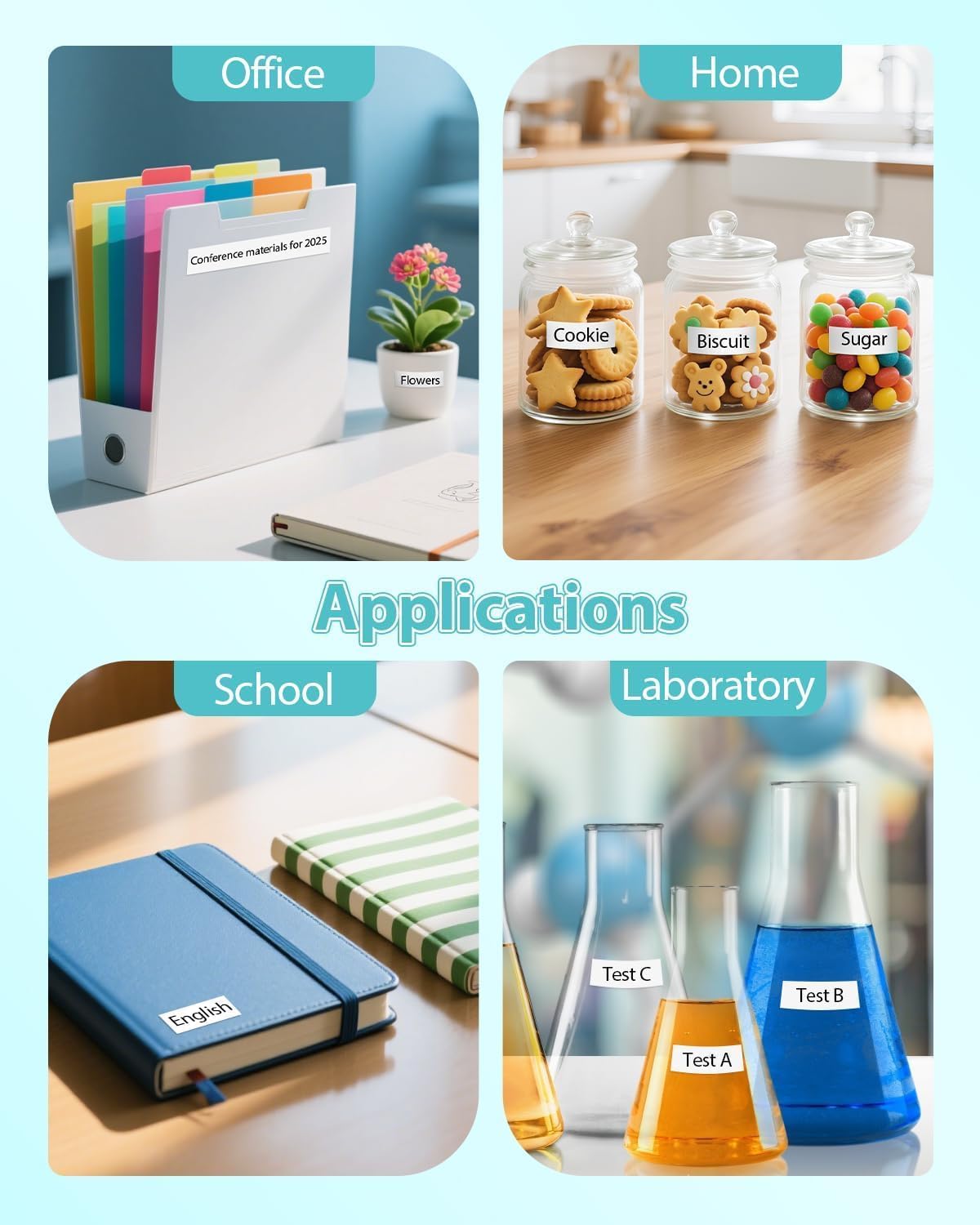 Unismar 5-Pack TZ Tape 12mm 0.47 Laminated White Compatible for Brother P Touch Label Maker Tape TZe-231 TZe231 TZe-2312pk 1/2" Refills for Ptouch PT-D220 D210 D610BT D200 1280, Black on White