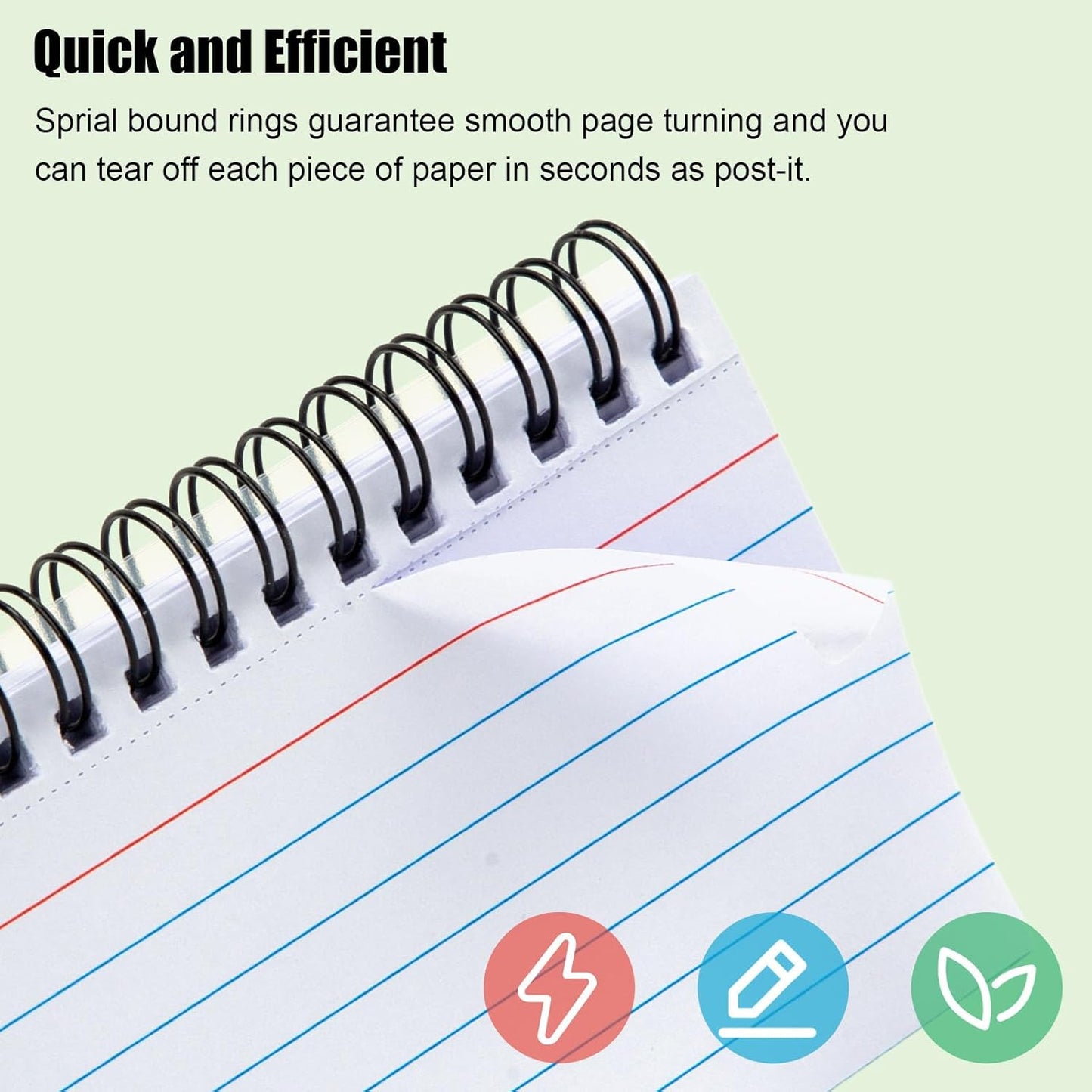 Koogel 500PCS 3x5 Index Cards, Spiral Index Cards with Ring for Studying, Flashcards Bulk Heavy Notecards with Waterproof Covers for School College Note Taking and To Do List Supplies, White