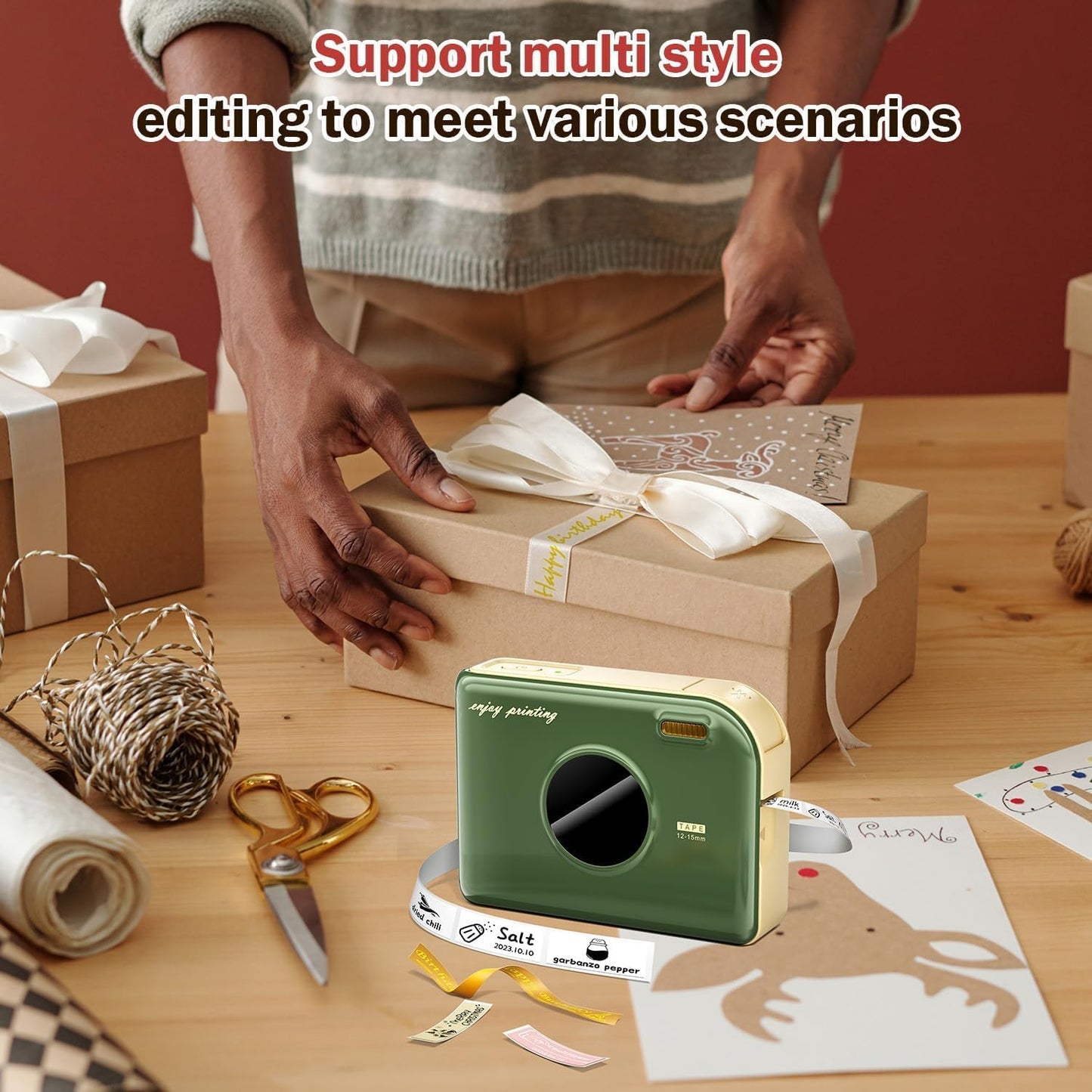 Phomemo A30 Label Maker Machine, Bluetooth Wireless Portable Small Label Printer, Waterproof Label Mini Sticker Maker for Home School, Cloth Name Tag, Ribbon Printer Machine for Gift Wrapping