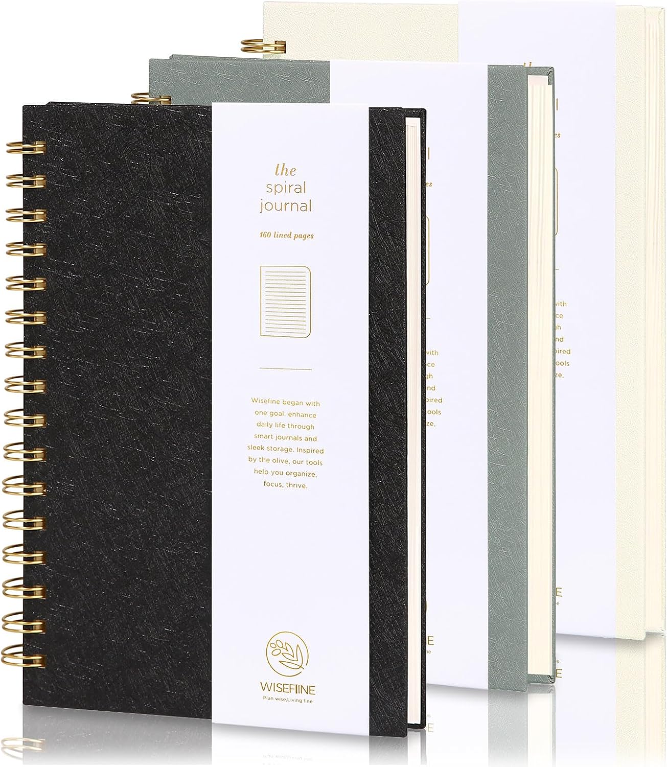 Spiral Journal Notebook with 160 Lined Pages – Hardcover Writing Journal with Gold Twin-Wire Binding, A5 College Ruled Notebooks for Work, School, Travel, Diary, Gift for Women & Men