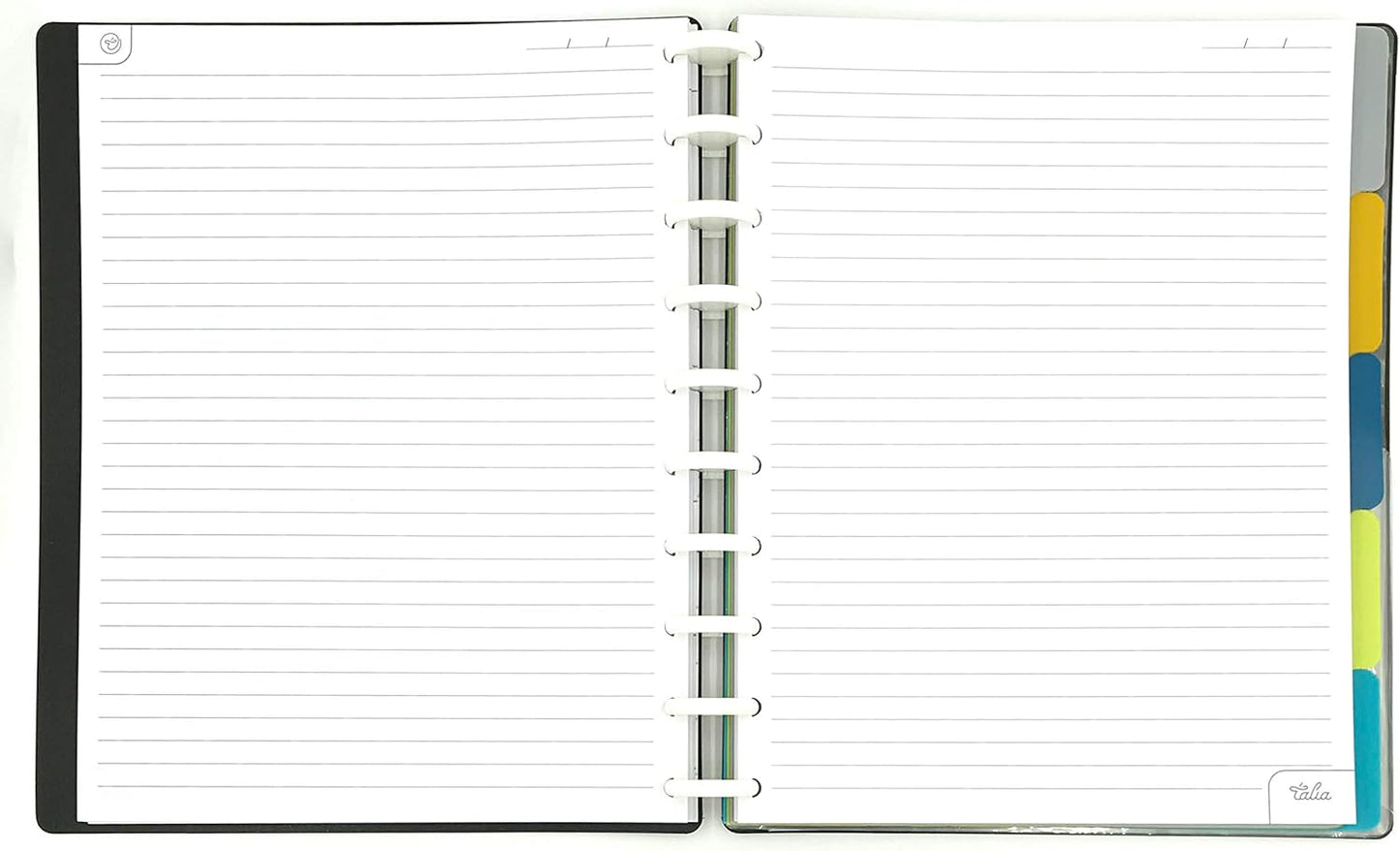 Talia Discbound Notebooks, Planner, Customizable, (Clear, Midsize (7.5in x 9.75in))