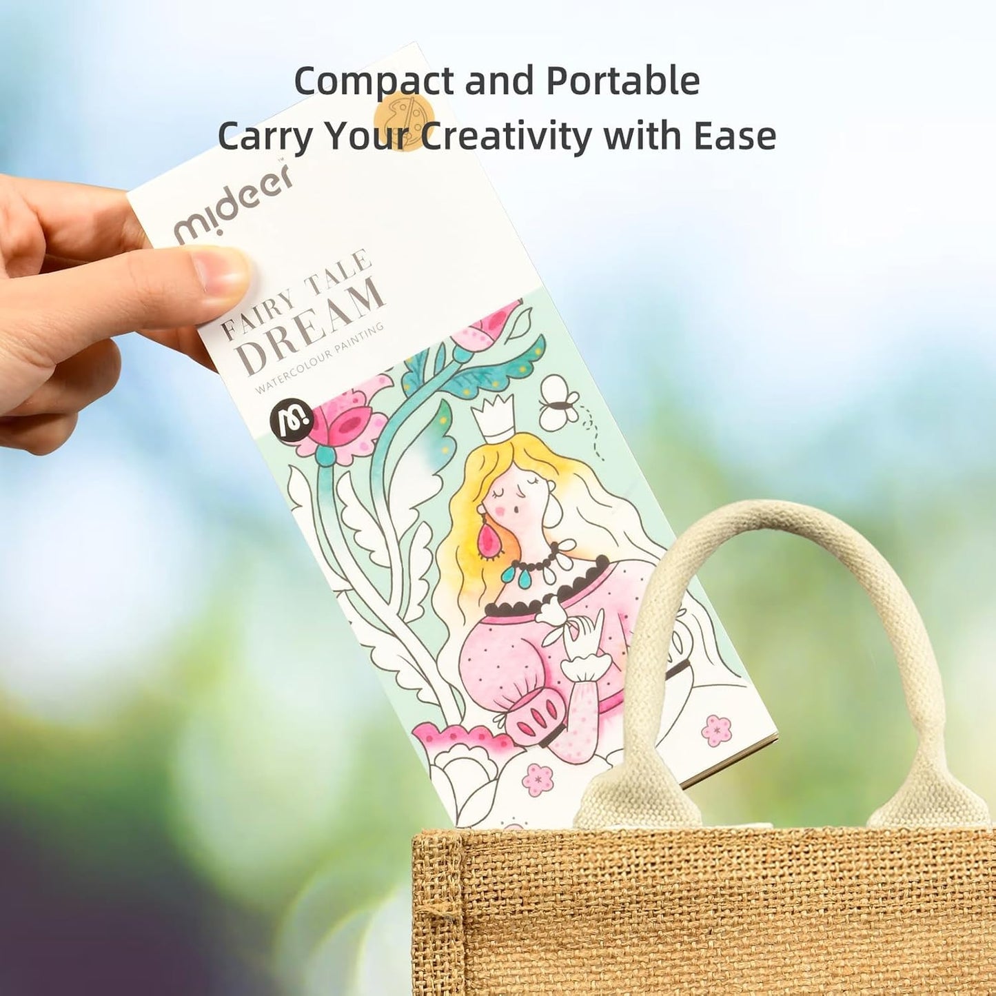 MiDeer Watercolor Painting Book for Kids Ages 4-8, Pocket Watercolor Painting Arts and Crafts for Toddlers, Travel Activities Paint with Water Coloring Book Set for Kids (Flower and Butterfly)