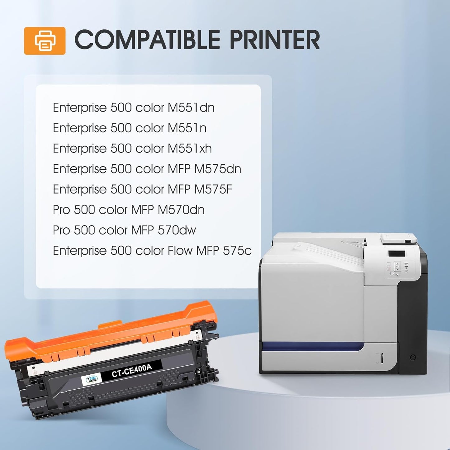 507A Toner Cartridge 4-Pack Compatible for HP 507A 507X CE400A CE401A CE402A CE403A 500 Color M551 Toner Cartridges for HP Laserjet Enterprise M551 M551n M551dn M551xh M570dn M570dw M575f Printer