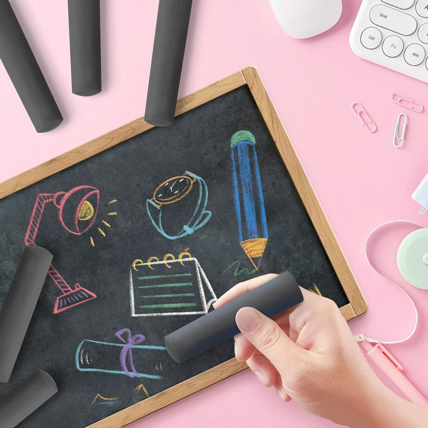 50 Pack Washable Sidewalk Chalks for Kids Non-Toxic Jumbo Chalk for Outdoor Art Play