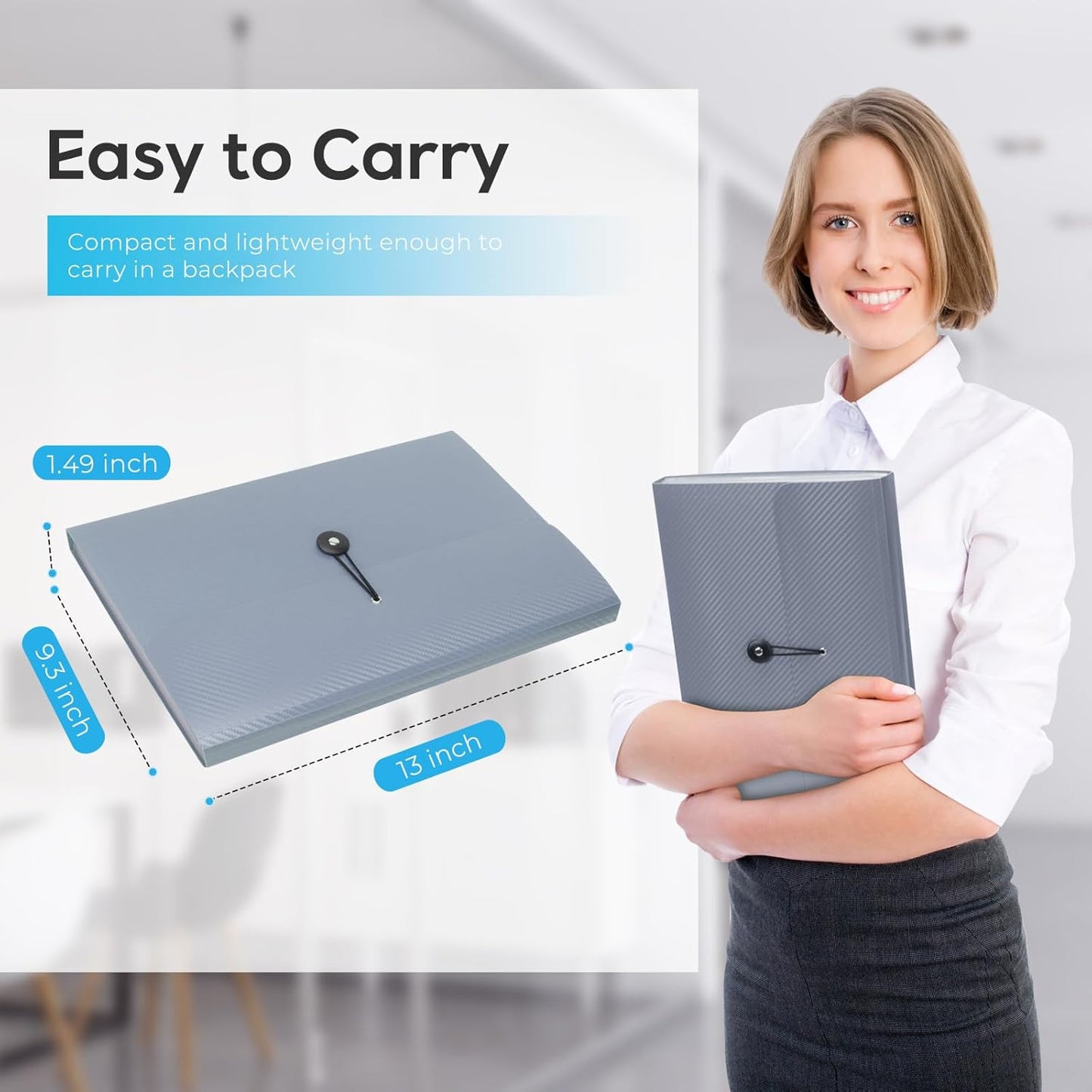 Accordion File Organizer, Expanding File Folder for Sorting Documents and Papers, 13 Pockets File Storage Organizer for Home, Travel and Office Use (Blue)