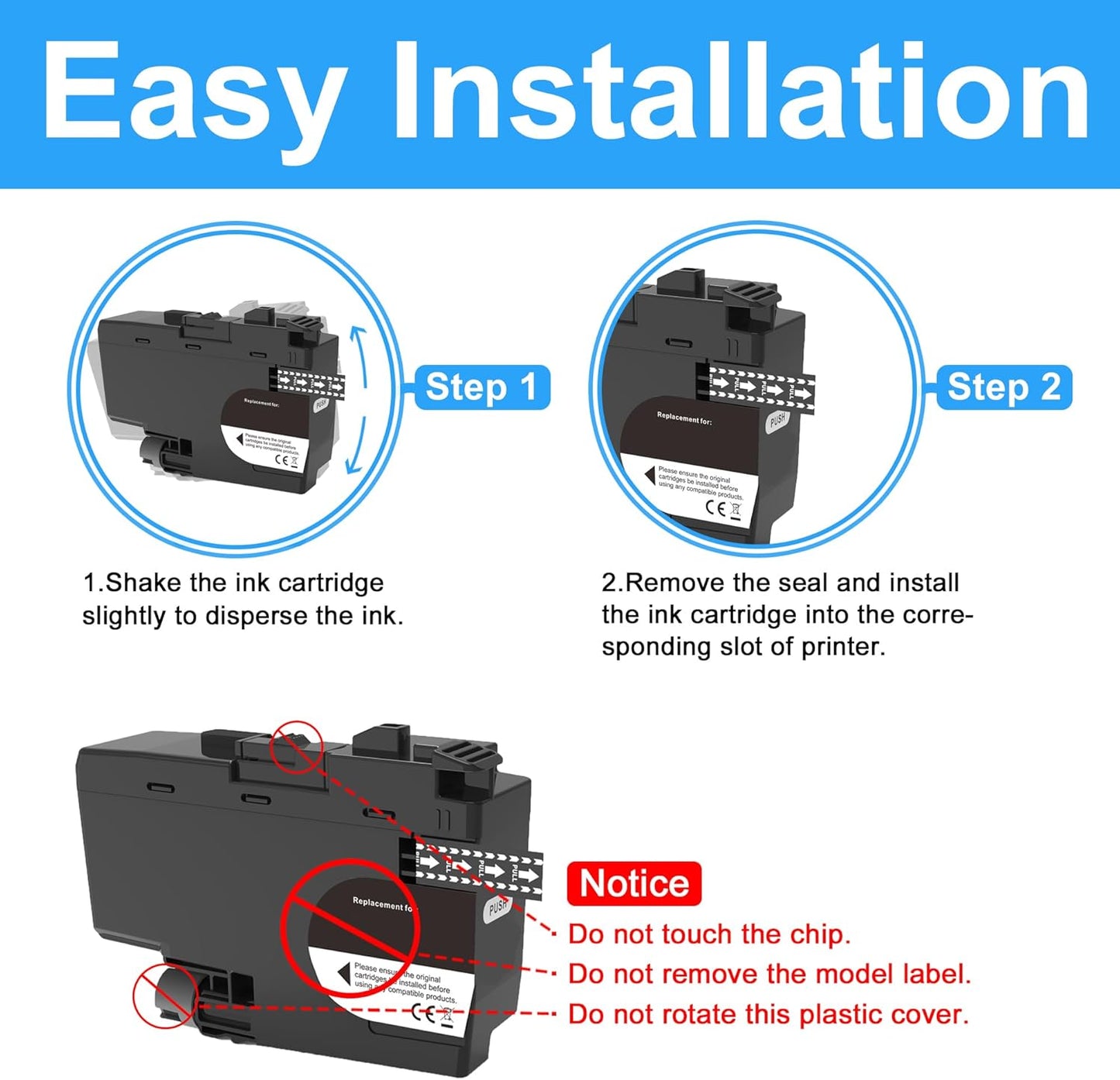 LCL LC404 Ink Cartridge Replacement for Brother LC 404 LC-404 LC404BK LC404BK LC404C LC404M LC404Y Ink for MFC-J1205W XL MFC-J1215 MFC-J1215W Printers (4 Pack,1 Black 1 Cyan 1 Magenta 1 Yellow)