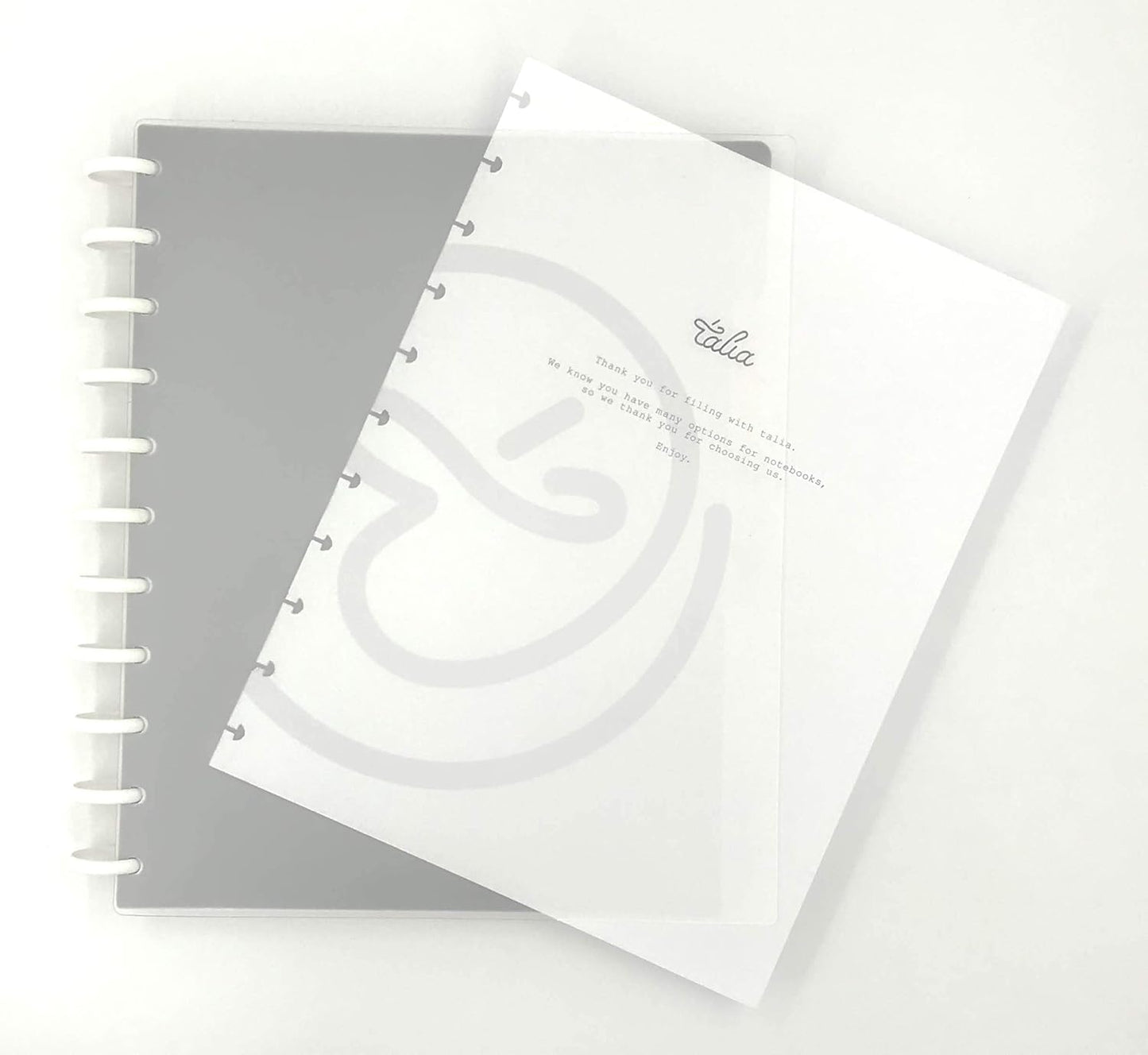 Talia Discbound Notebooks, Planner, Customizable, (Clear, Letter (8.5in x 11in))