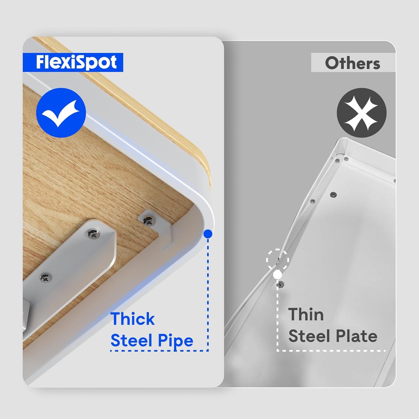 FLEXISPOT 55" Electric Standing Desk with Drawers, Quick Assembly Home Office Sit Stand Desk with Storage, USB Charging, Computer Desk for Home Office (Maple Top + White Adjustable Frame, Comhar)