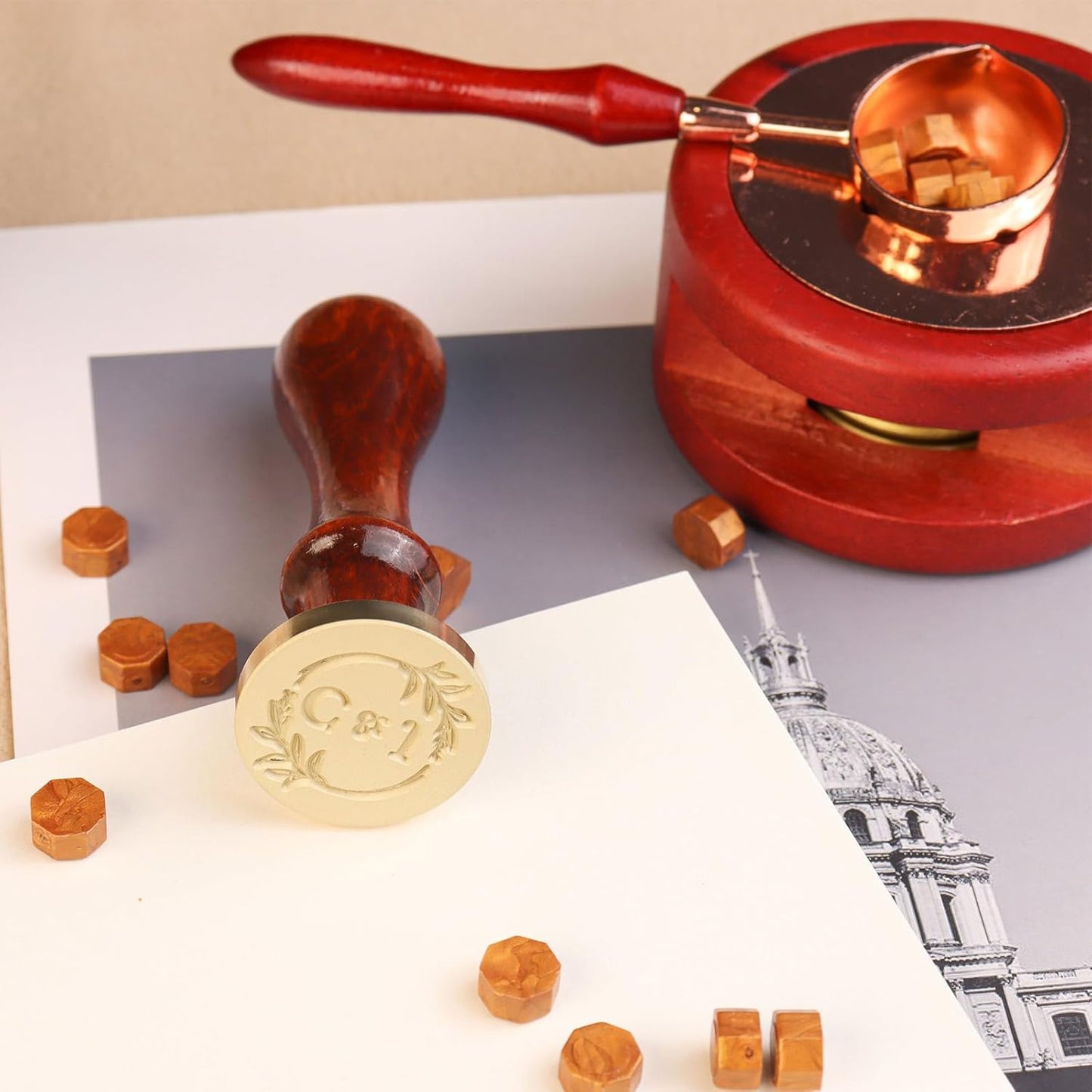 Custom Wax Seal Stamp, Personalized Sealing Wax Stamp with Your Logo Design, Wax Stamp for Wedding Invitations Envelopes Gift Card Gift Wrap Decoration, Handcraft Lovers Gifts