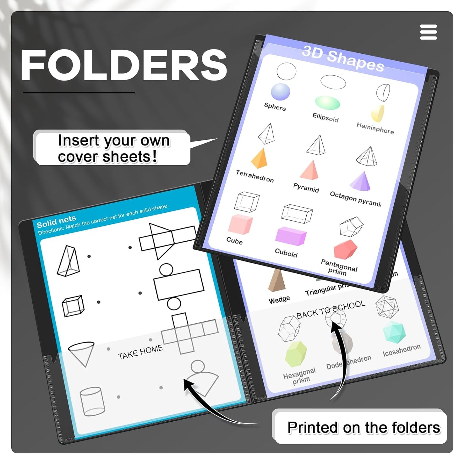 Henoyso 72 Pcs Plastic Take Home Folders with 2 Pockets Parent Teacher Classroom Communication Homework Folder for Students Parent Teacher Connect (Black)