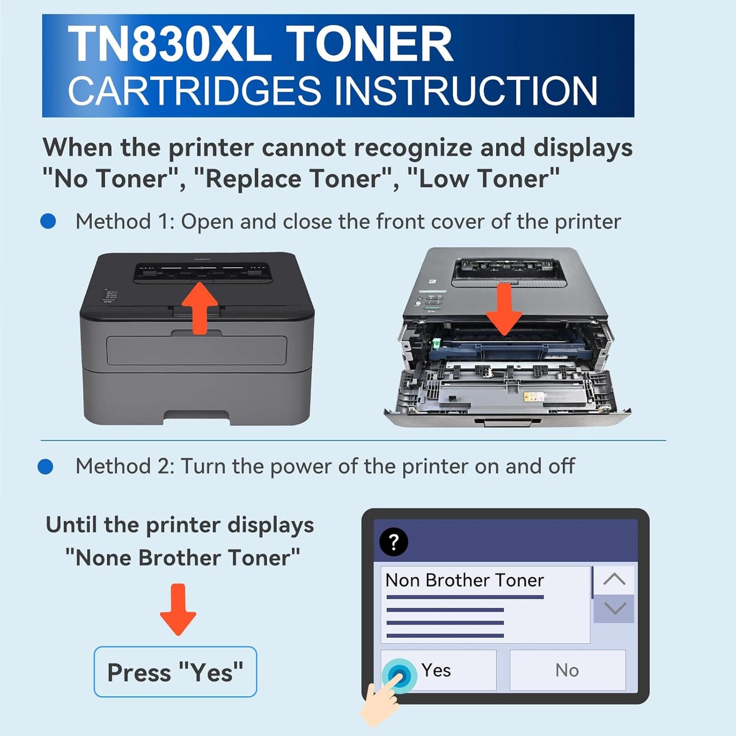 InkNI Compatible Toner Cartridges Replacement for Brother TN830XL TN830 TN 830 XL Toner Cartridges Work for HL-L2460DW DCP-L2640DW HL-L2480DW HL-L2400D HL-L2405W MFC-L2820DW Printer (Black, 4 Pack)