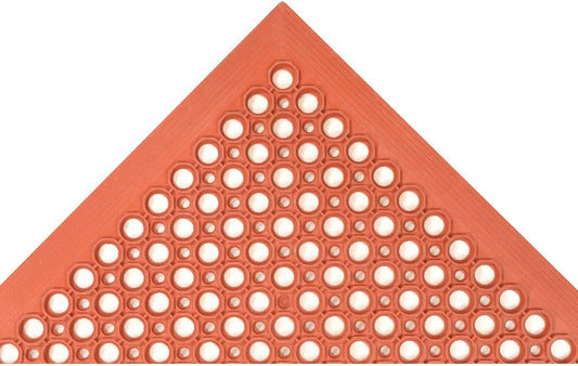 NoTrax 3' x 3' Anti-Fatigue Lightweight Restaurant Rubber Floor Mat with Drainage Holes, Beveled Edges, Non-Slip Mats, Red, T30 Competitor, T30S0033RD