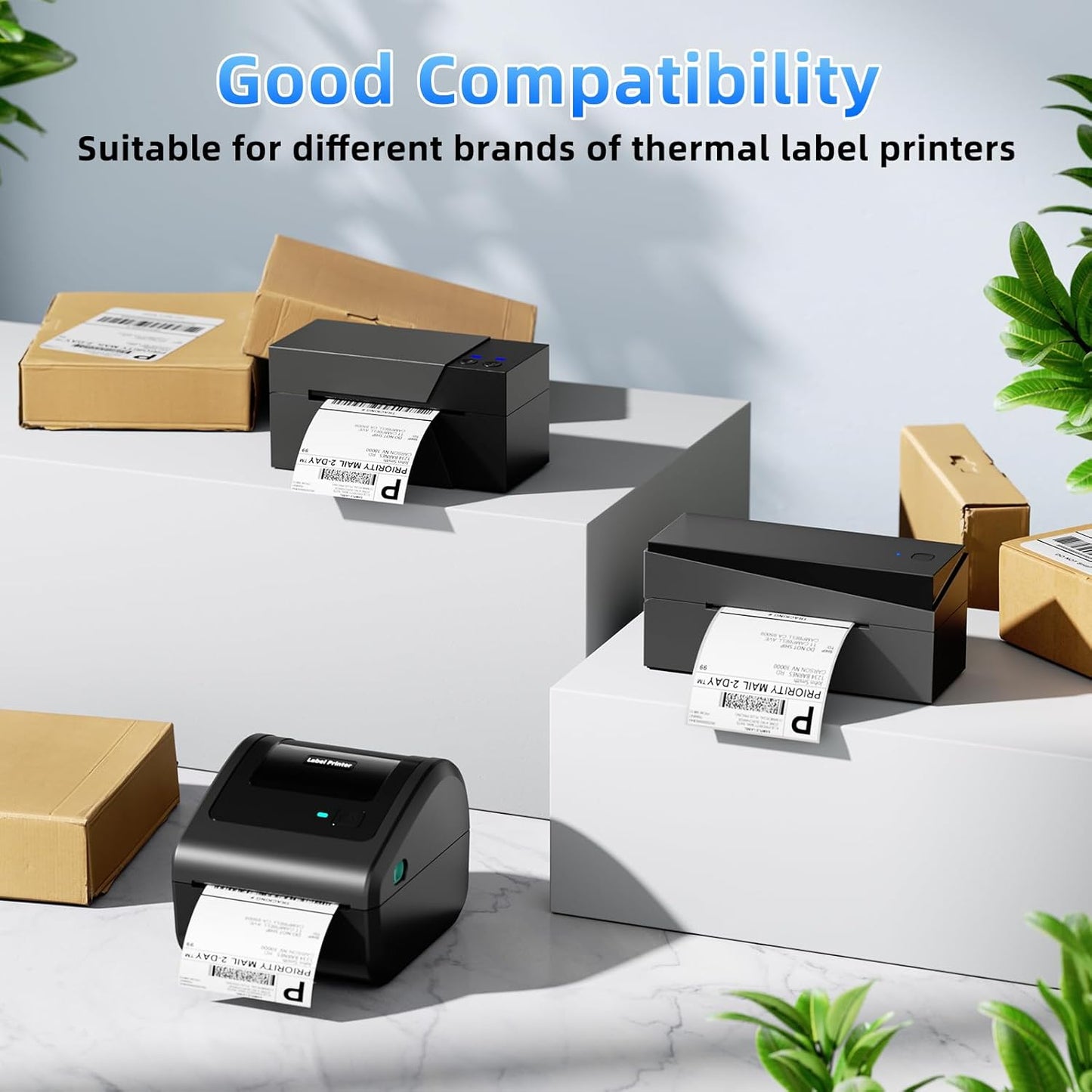 4x6 Thermal Labels, 1 Packs of 500 4x6 Fold Labels - Compatible with JADENS, ASprink, Phomemo, Rollo, Zebra, Omezizy and Other Thermal Printers