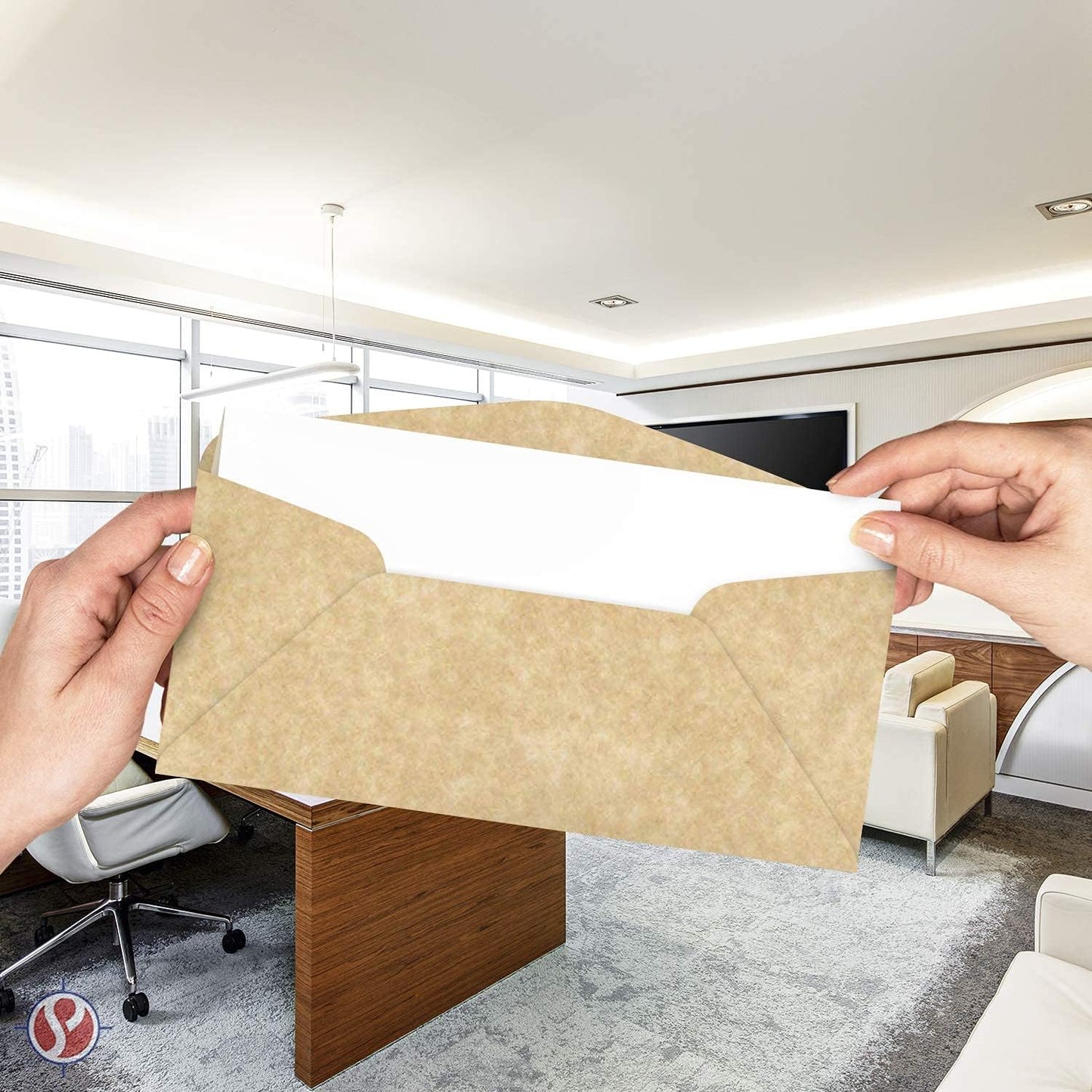 Elegant Aged Parchment #10 Business Envelopes – Great for Invitations, Greetings, Holiday, Office, Invoices, Letters, Mailings | 4 1/8 x 9 1/2 Inches | 50 Per Pack