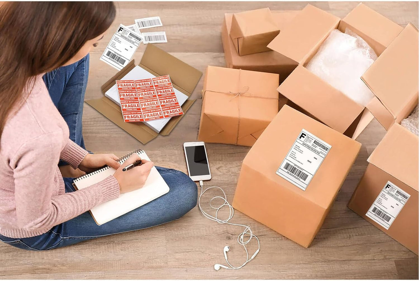 8.5" x 5.5" Address Labels, Half Sheet Shipping Labels, 2000 Sheets Self Adhesive Mailing Labels for Laser & Inkjet Printers (4000 Labels)