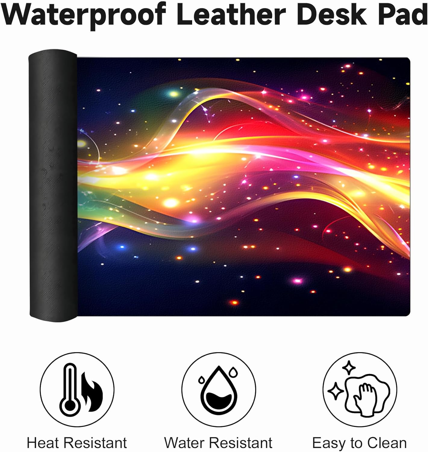 Large Gaming Mouse Pad (31.5"x11.8") - XXL PU Leather Waterproof Desk Mat with Non-Slip Rubber Base for Keyboard, PC & Office
