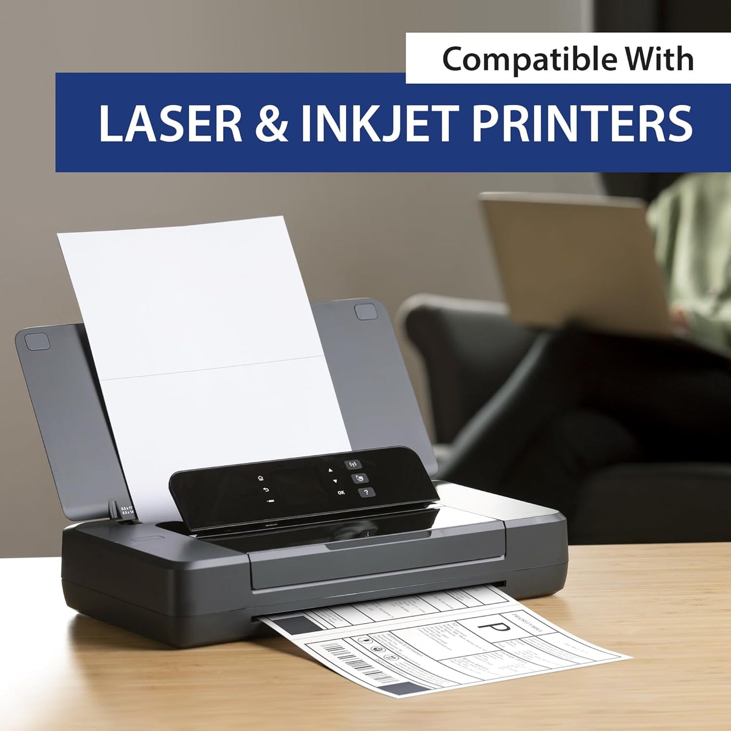 300 Sheet (600 Labels) | 8.5" x 11" 2 UP Half Sheet Self Adhesive Shipping Labels for Laser & Inkjet Printers | Ecommerce, Address, Mailing, Labeling, Packaging