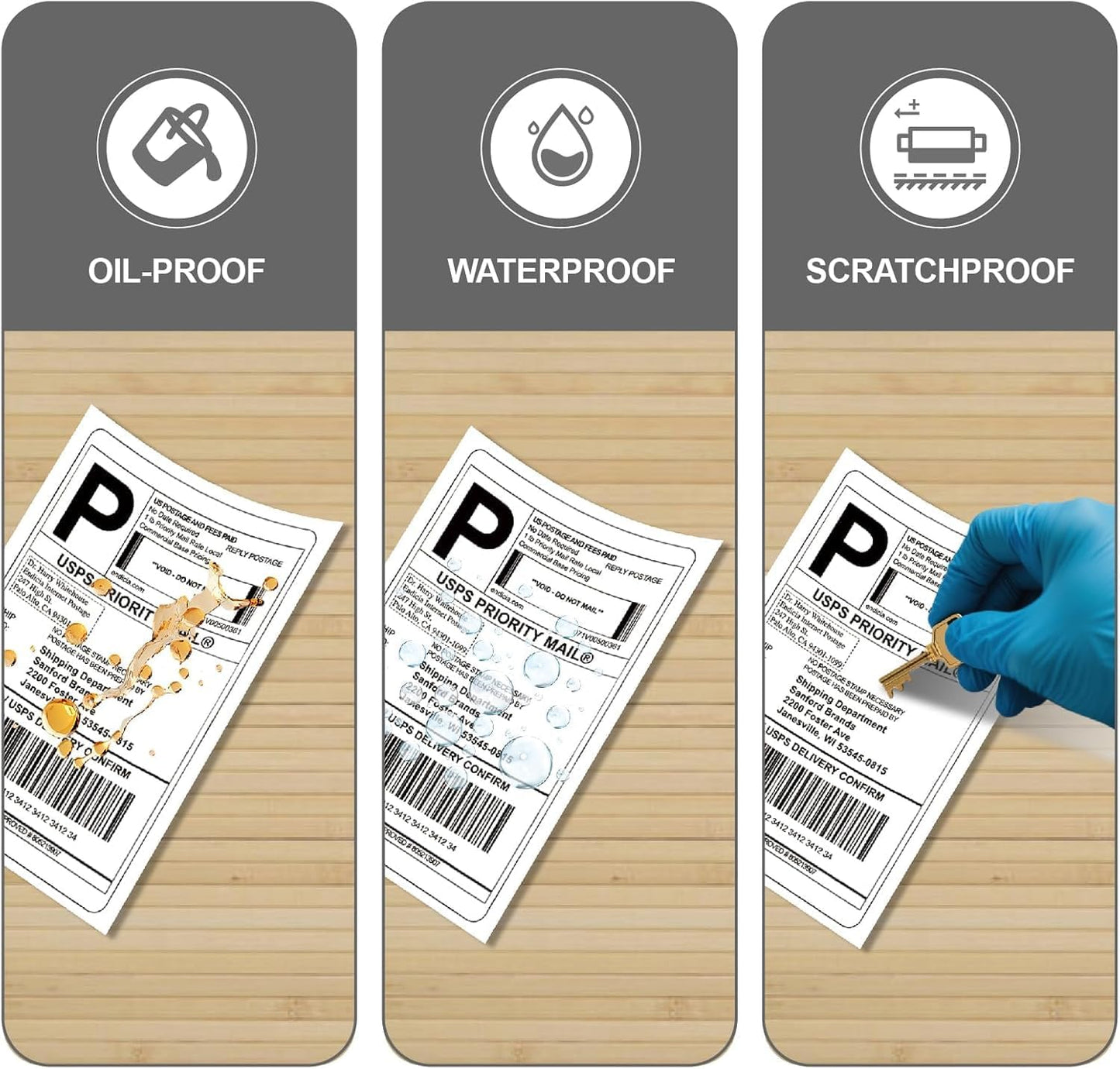 4x6 Thermal Labels Roll, 1 Roll of 500 Labels HUOJI Direct Thermal Shipping Labels Compatible with Rollo, Zebra, MUNBYN Printers, Commercial Grade