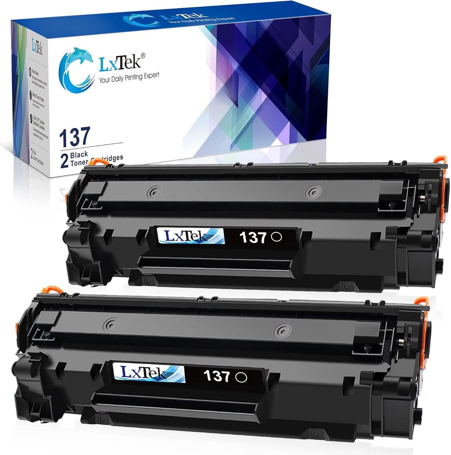 LxTek Compatible Toner Cartridge Replacement for Canon 137 Black Toner Cartridge 137 CRG137 to Use with Imageclass D570 MF232w MF242dw MF240 MF230 MF216n MF236n(2 Pack, 137 Black)