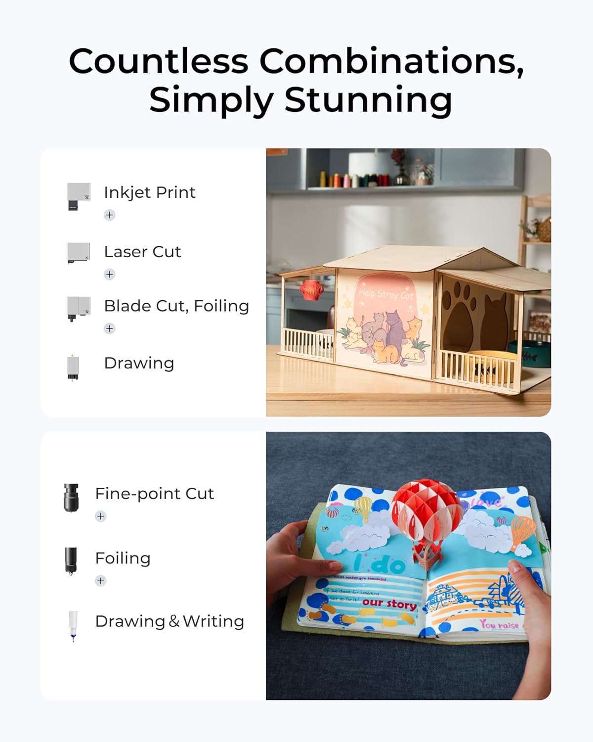 xTool M1 Ultra Laser Engraving Machine, 4-in-1 Craft Machine with 20W Laser Engraver, Inkjet Printing, Blade Cutting, Pen Drawing, Support Rotary Engraving on Tumblers - Basic Bundle