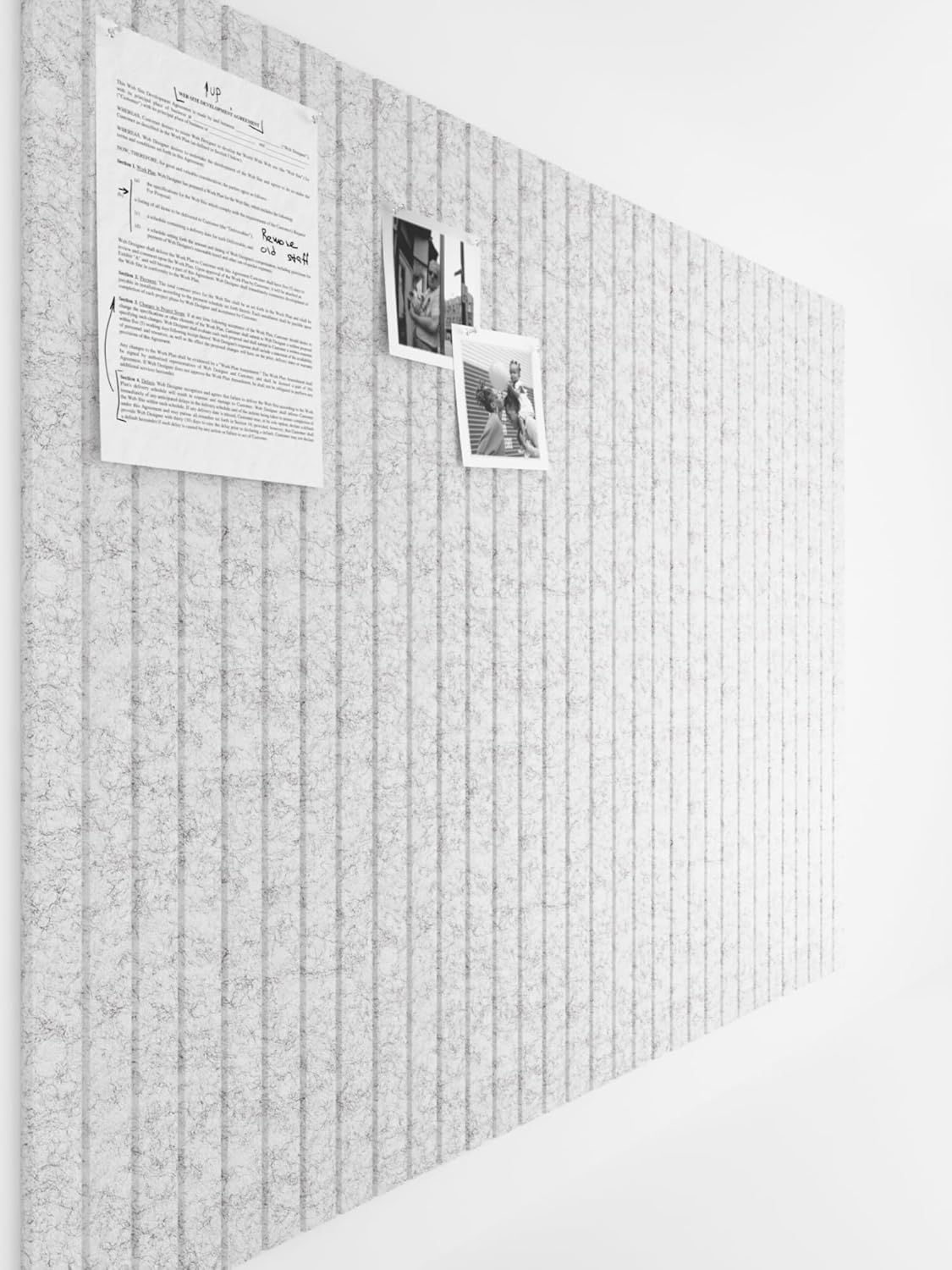 Bumusty Large Cork Board Alternative-47 x35 Felt Bulletin Board Tiles, with 30 Pushpins, 70 Adhesive Tabs, 12-Pack Slat Wall Paneling, Cork Boards for Office Push Pin Board Felt Board-Marble Gray