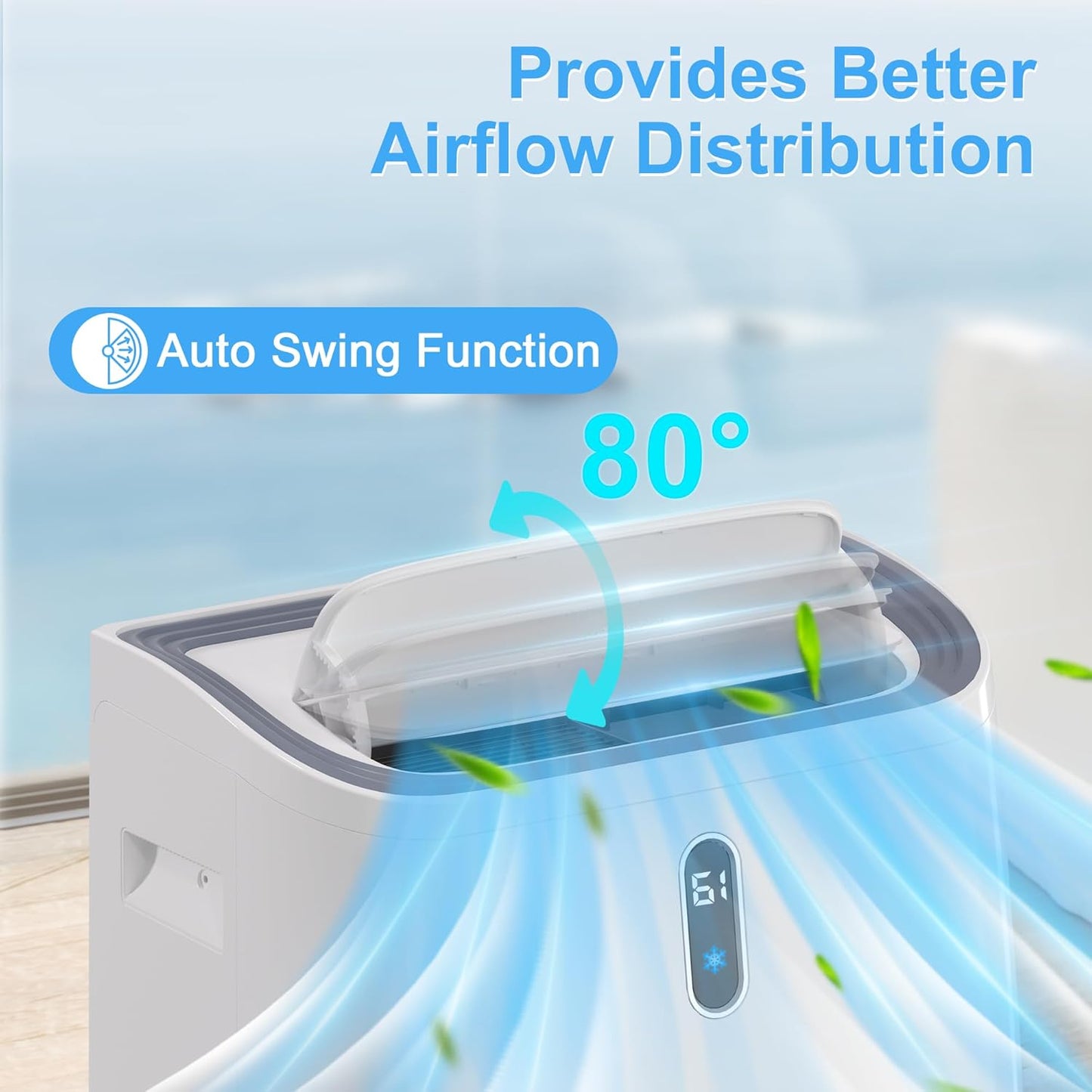 14,000 BTU Portable Air Conditioners for 700 Sq.Ft, 4-in-1 Room Air Conditioner with Cooling, Heating, Dehumidifier, Fan, Remote, Sleep Mode, Auto Swing, 24H Timer, Self-Evaporating Portable AC Unit