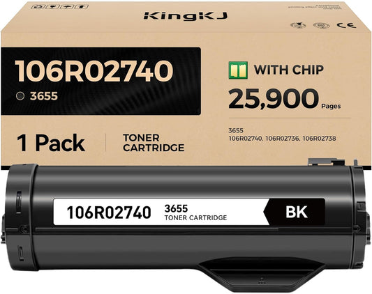 WorkCentre 3655 Black Extra High Capacity Toner Cartridge 106R02740 1-Pack Replacement for Xerox 106R02740 106R02736 106R02738 Toner Compatible with Xerox WorkCentre 3655 Laser Printer Ink All-in-One