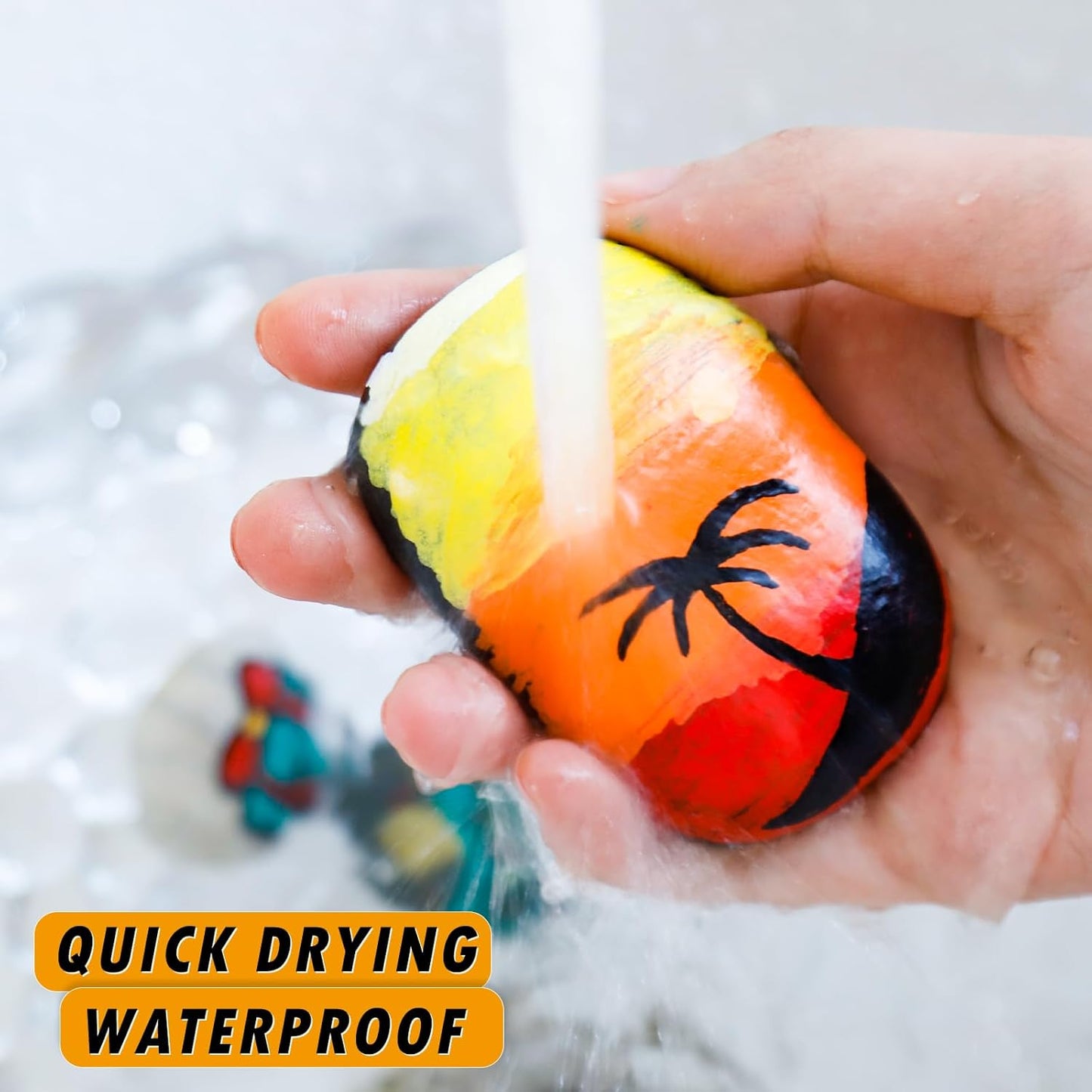 Blue Paint Markers, 3 Pack Oil-Based Waterproof Quick Dry Permanent Paint Pen Set for Rocks Painting, Wood, Fabric, Plastic, Canvas, Glass, Mugs, Metal, Tire, Stone, DIY Craft