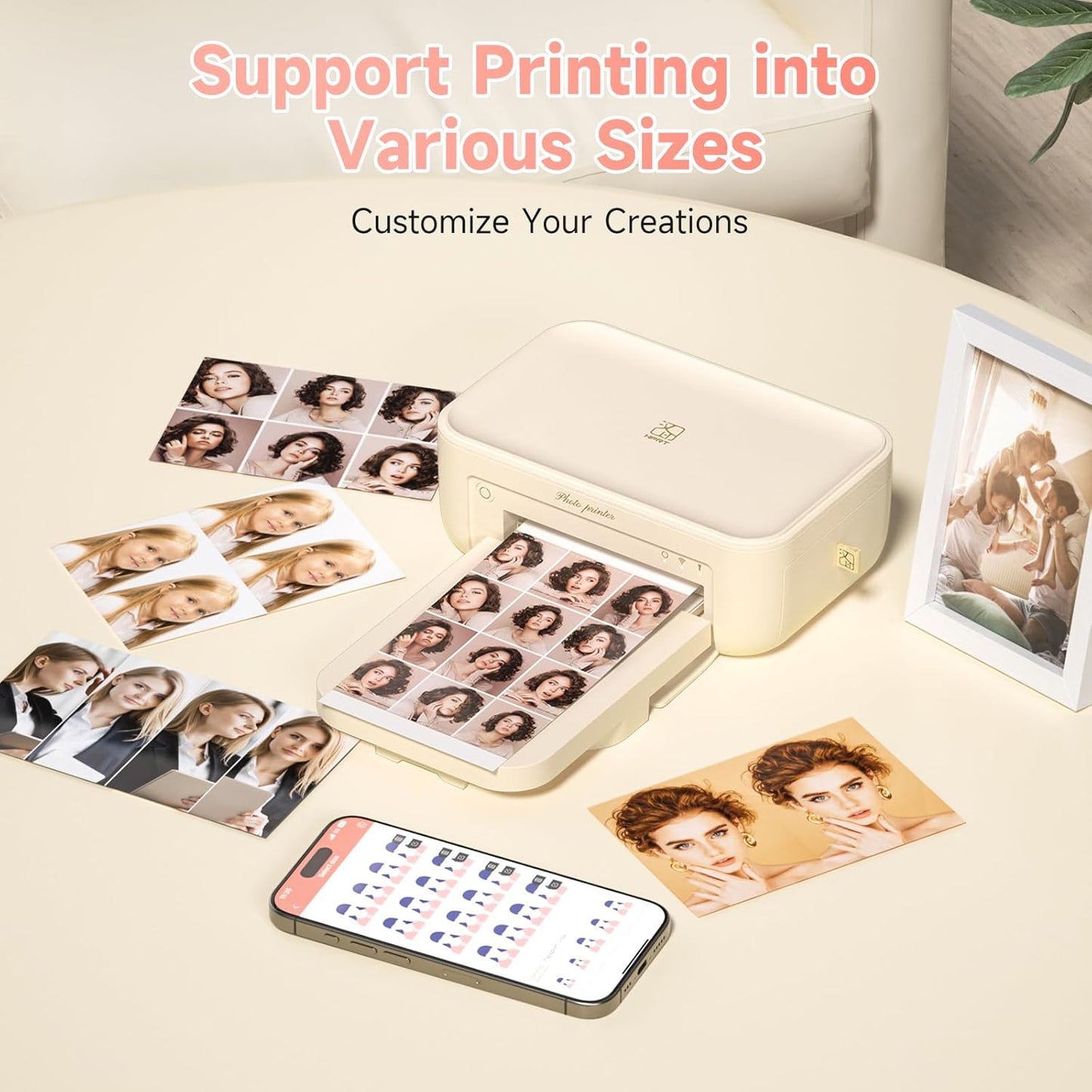 HPRT CP4100 4x6 Instant Photo Printer - Portable Phone Picture Printer + 108 Sheets & 2 Cartridges, Mobile, Wi-Fi, Premium Dye Sublimation (300 DPI) for Pro-Quality Home Prints - Creative Editing App