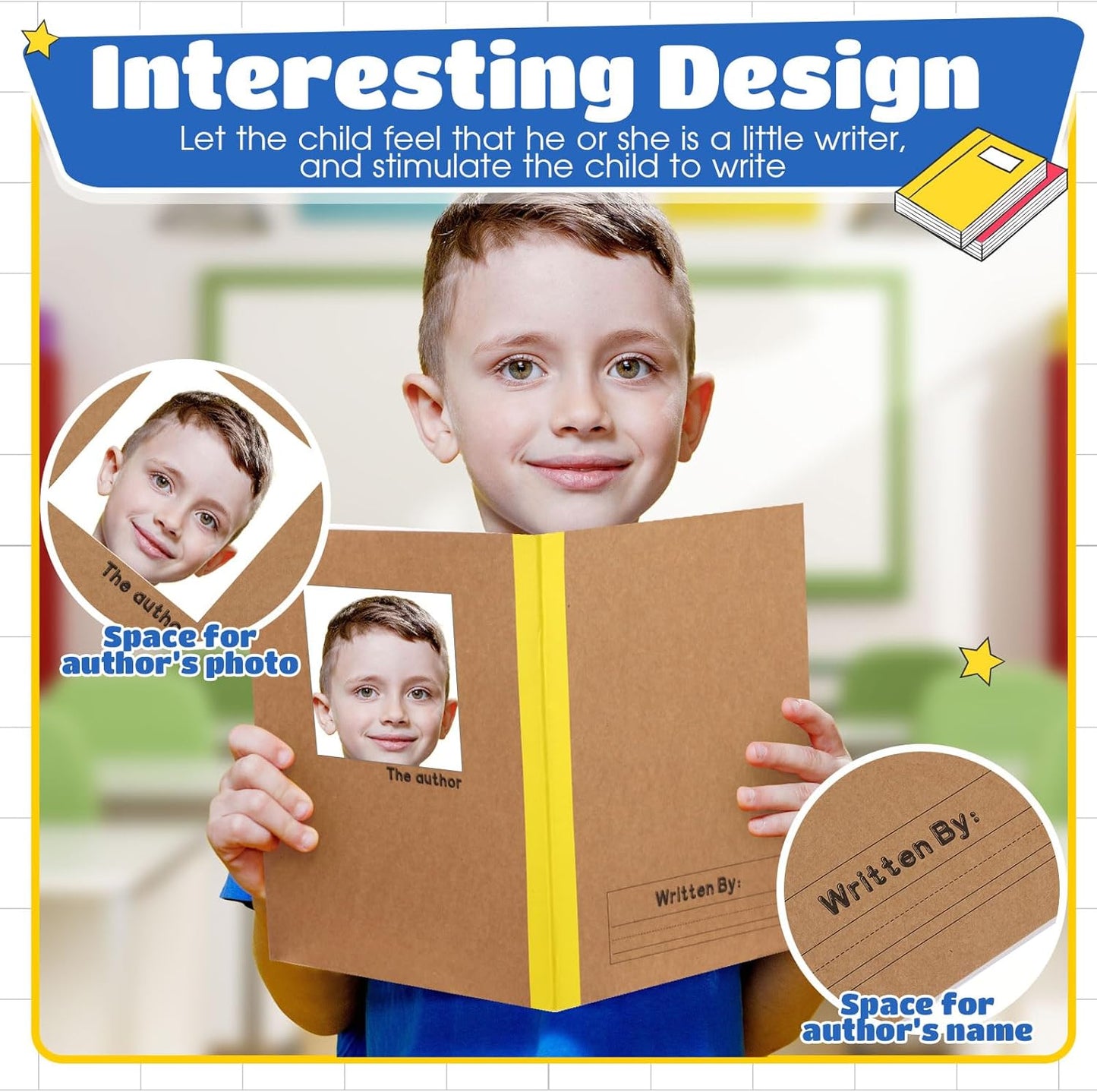 Henoyso 20 Pcs Primary Composition Notebook 9 3/4 x 7 1/2 Inch Kids Journal, Back to School Supplies, K-2 Primary Writing Notebook for Kids Student Draw and Write Story Journal (Classic Color)