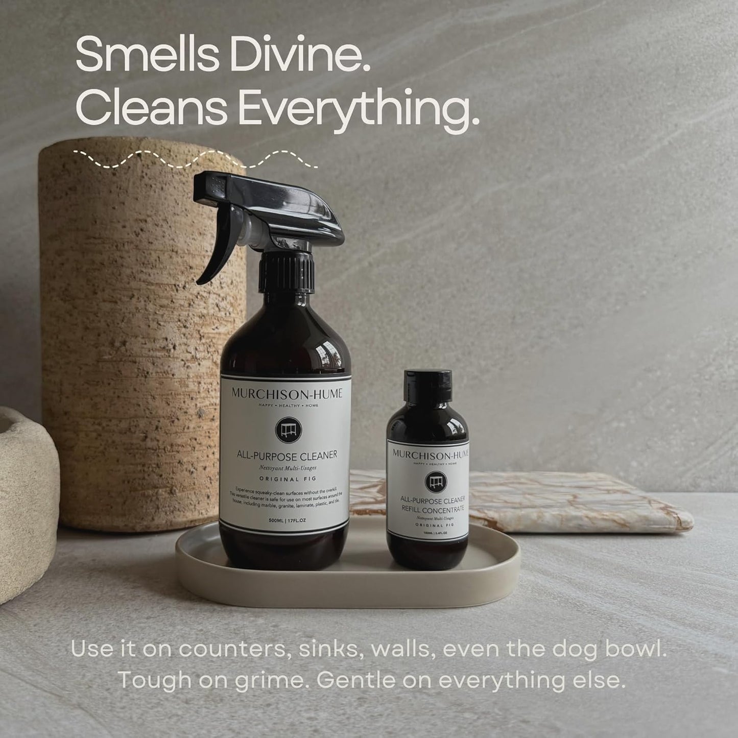 Murchison-Hume All-Purpose Cleaner – Natural, Non-Toxic, Safe on All Surfaces – Plant-Based Multi-Surface Spray for Kitchen, Bathroom & Home – Original Fig