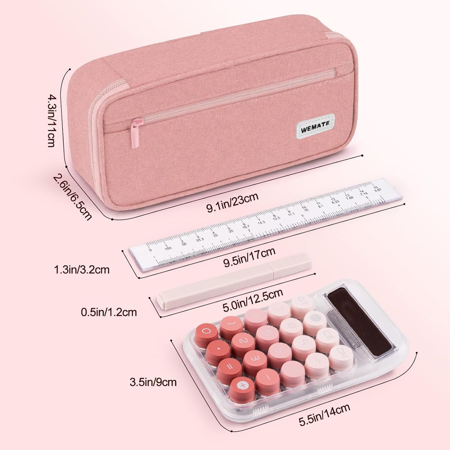 WEMATE Pencil Case, Large Storage Organizer for Stationery, Back - to - School Essential, Teacher Must - have, Big Pencil Pouch, Marker Case School Supplies for College & High School