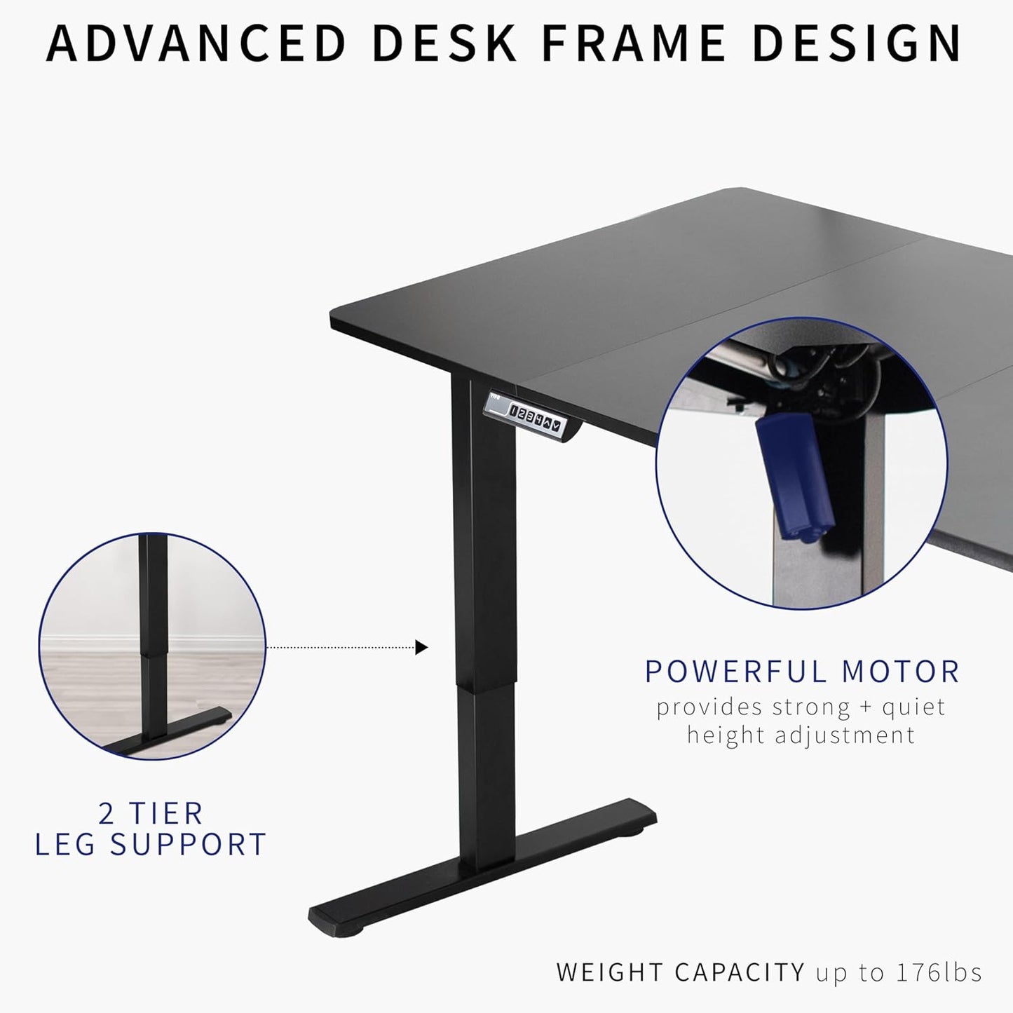 VIVO Electric 71 x 36 in Standing Desk, Memory Height Adjustment, 1B Series, Light Wood Top White Frame, DESK-KIT-1W7C-36