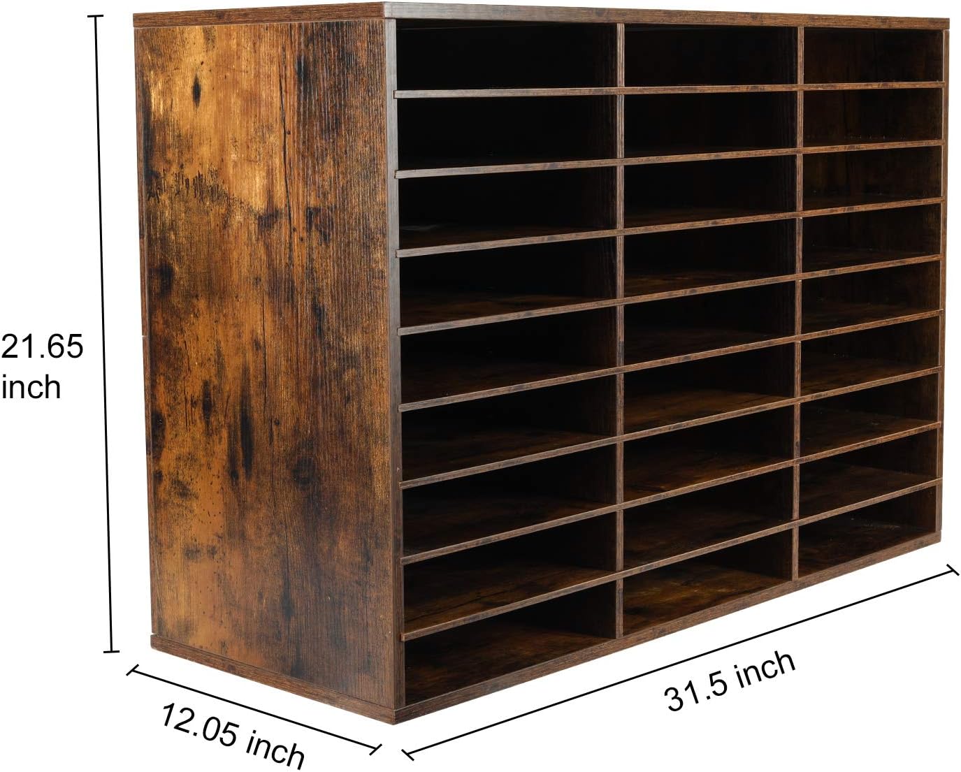 EasyPAG Mail Organizer Countertop, Wood Literature Organizer with Adjustable Shelves, Student Classroom Mailbox for School, Desktop Paper Sorter for Office Home, 27 Compartments, Archaize