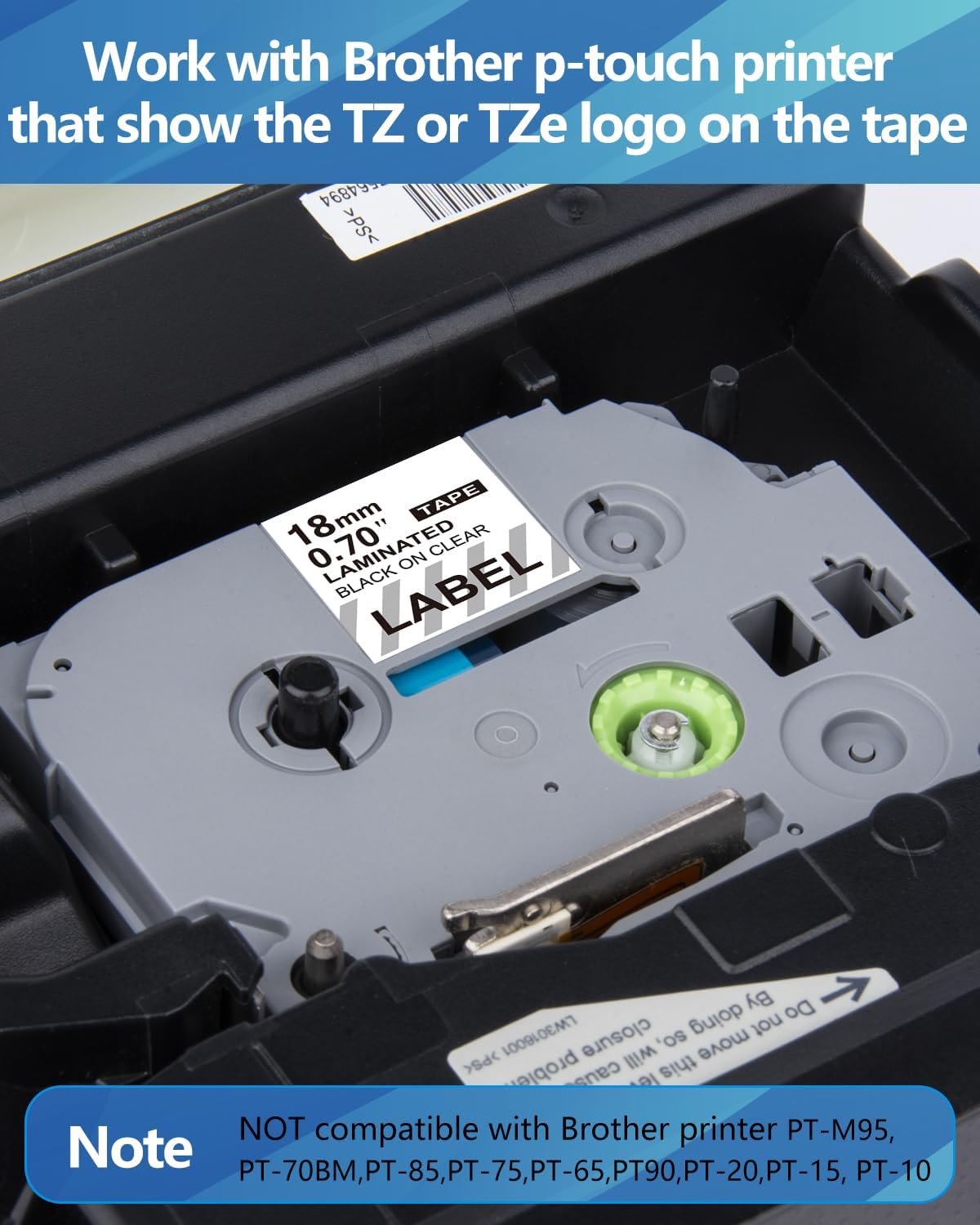 Weemay Compatible 3 Pack TZe-141 Replacement for Brother P-Touch Label Tape 18mm 0.7 Black on Clear 3/4 TZe TZ Tape TZ-141 TZ141 TZe141 for PT-D400AD PT-D610BT PT-D600 PT-D410 Printer, 0.7" x 26.2'