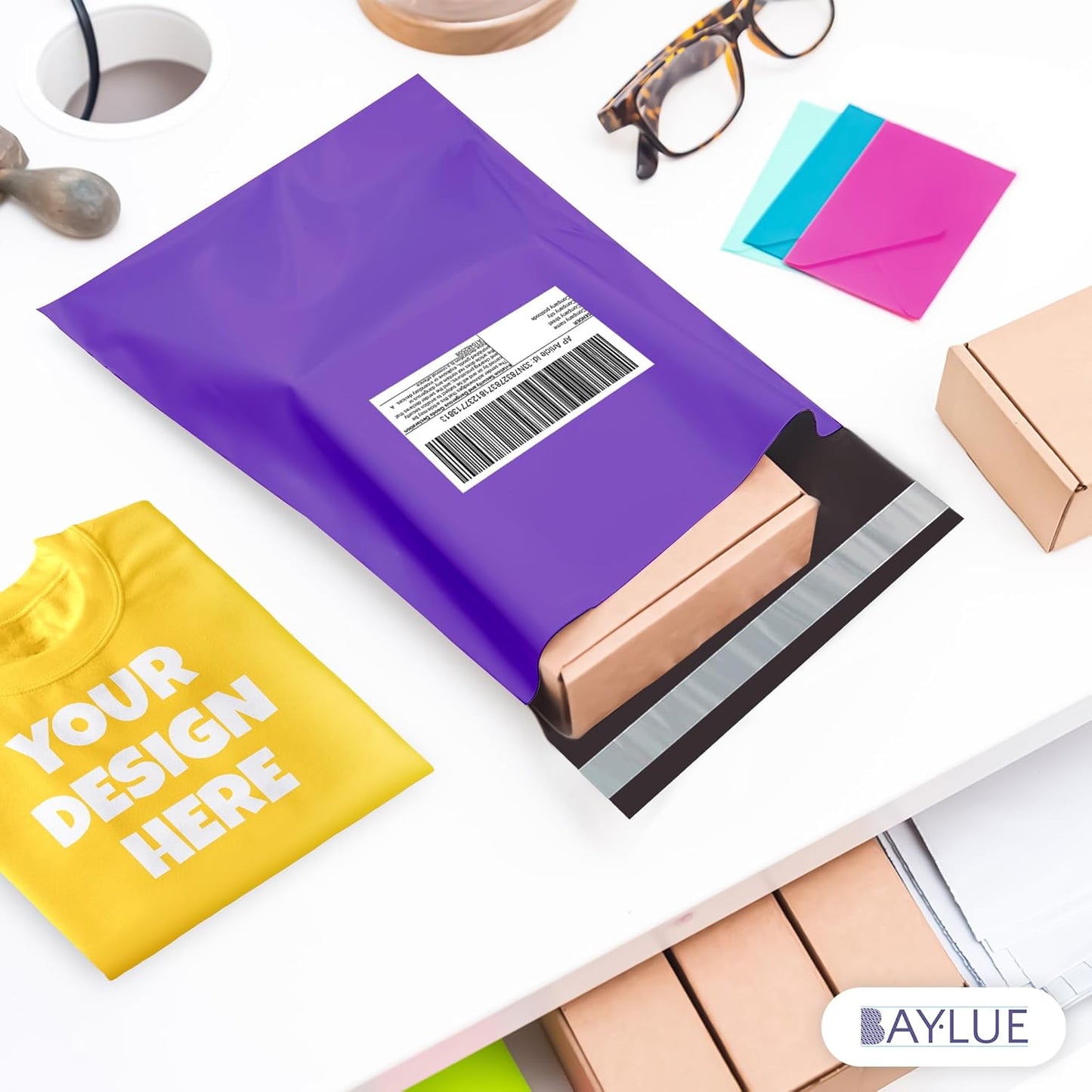 Purple Poly Mailers 9x12 Inch | Strong Adhesive Self-Seal mailer Bags | Tamper, Tear, Water Resistant Shipping Envelopes | Thick Strong Material Polymailer Bags Clothing Bag | 1000 Pack Bulk